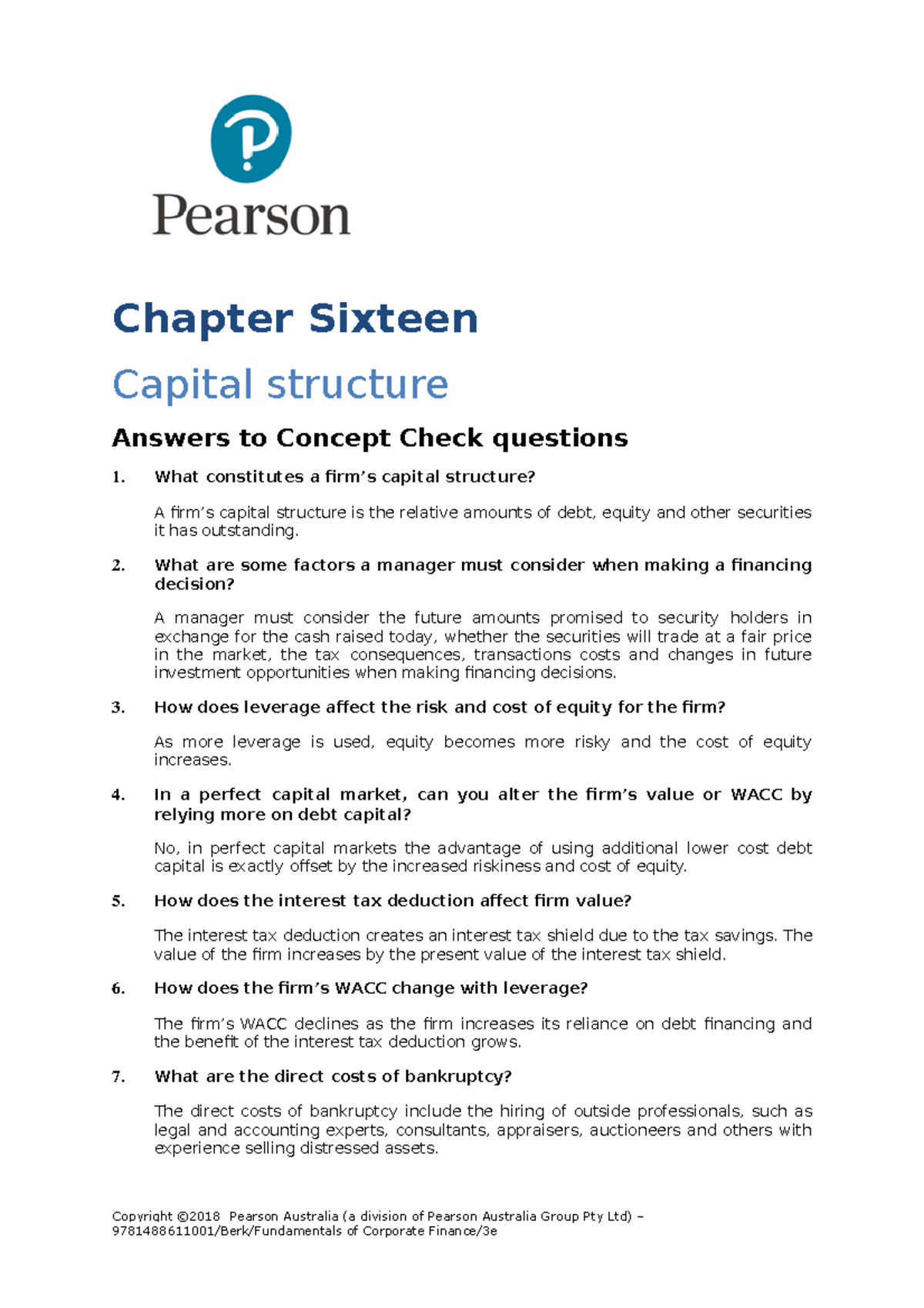 essay questions on capital structure