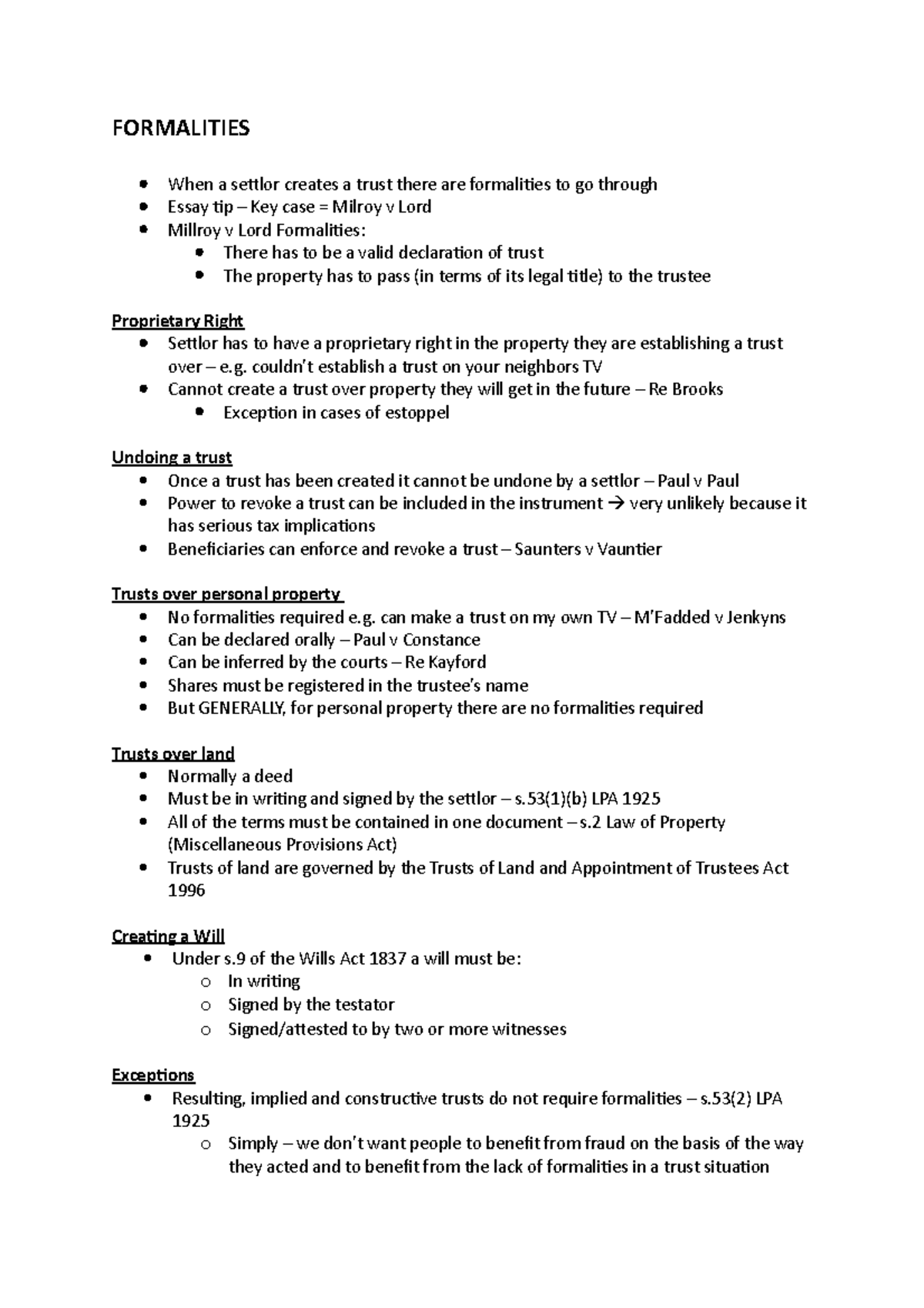 What are the requirements for the creation of a valid trust image