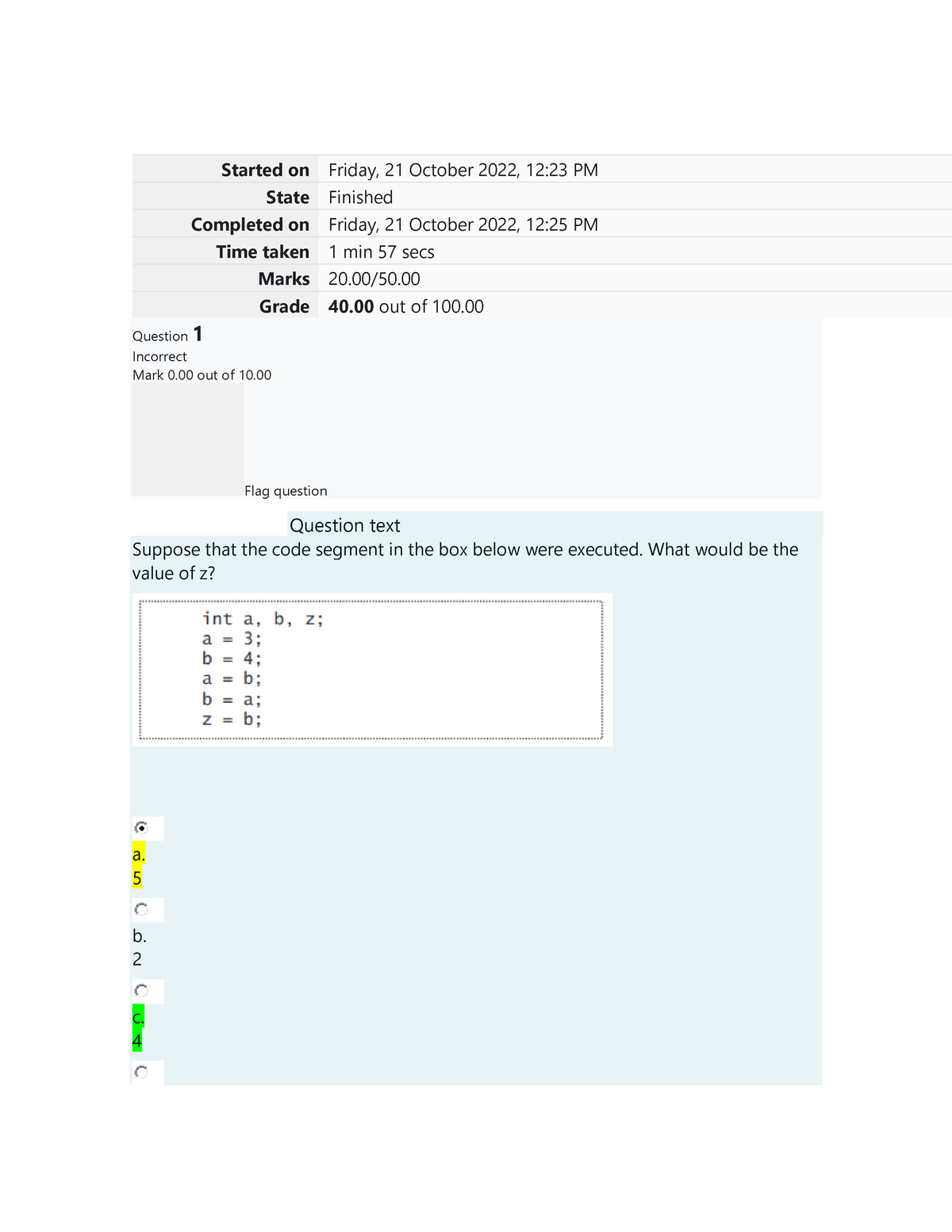 Computer Programming 1 Lab Exam Prelim - Started On Friday, 21 October ...