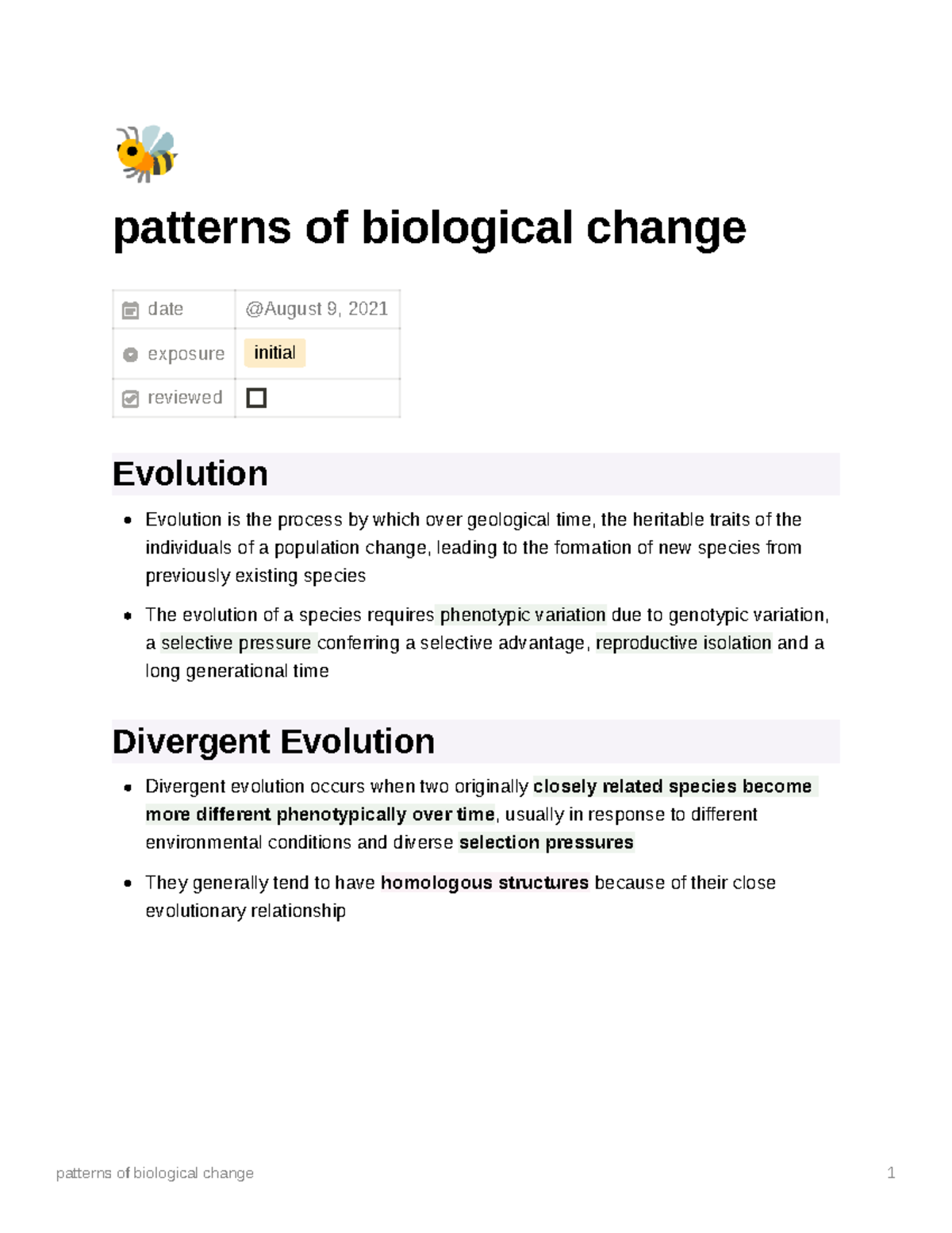 Patterns of biological change - patterns of biological change date ...