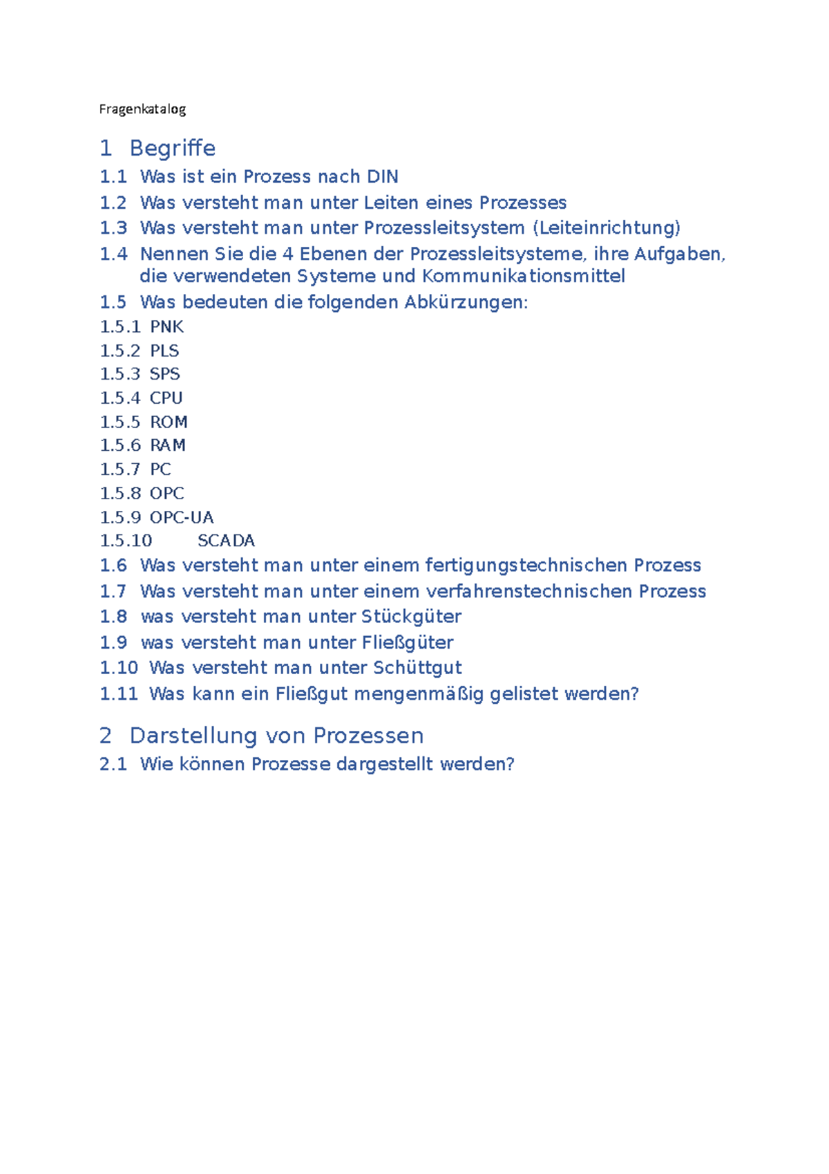 Fragenkatalog 2 - Übungen - Fragenkatalog 1 Begriffe 1 Was Ist Ein ...