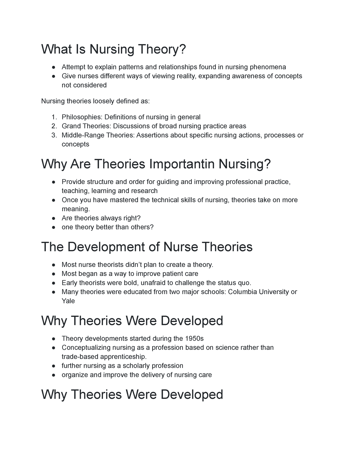 what is nursing theory essay