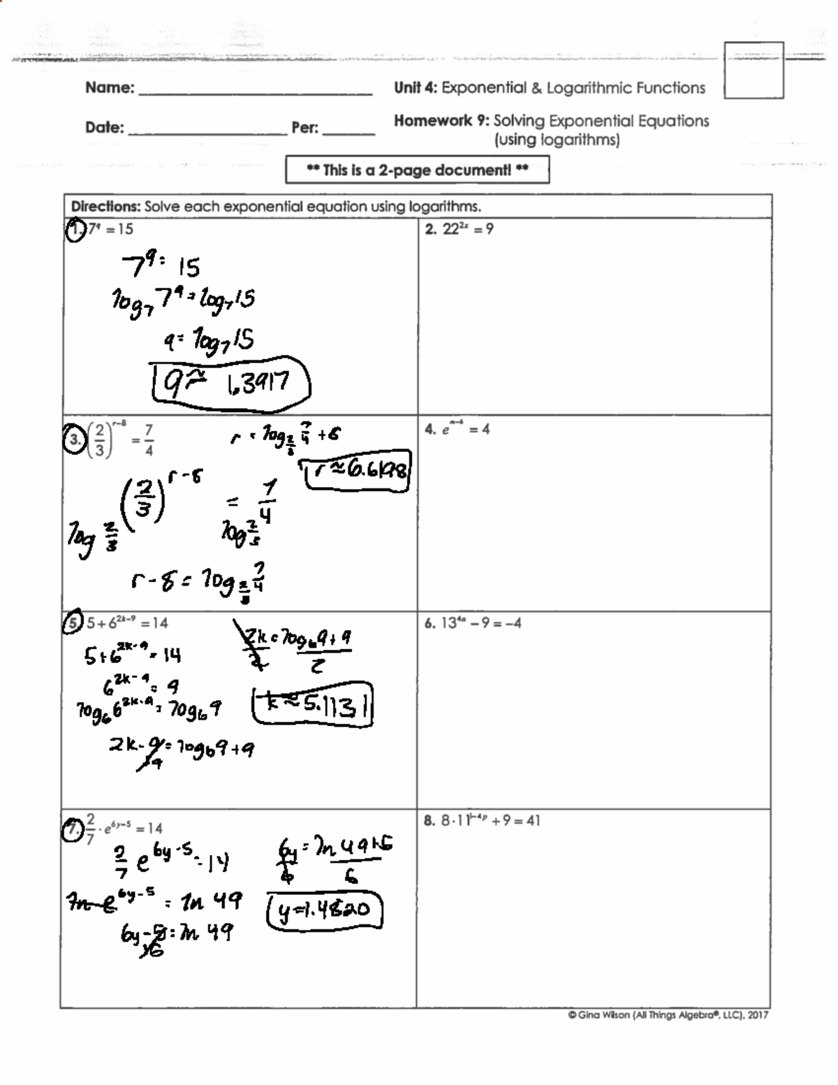 solving-exponential-functions-notes-and-homework-studocu