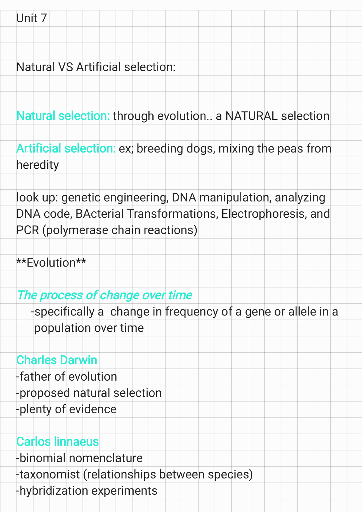 Unit 7 Natural Selection 230411 112940 - BIOSC 0150 - Studocu