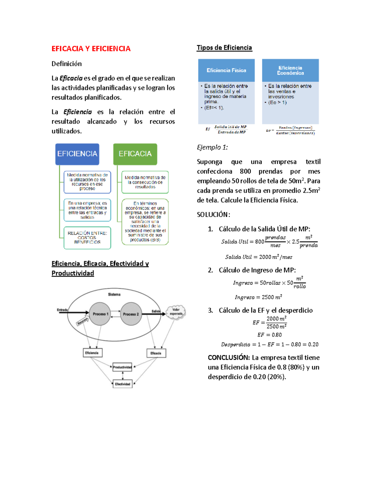 Clase 1.2_ Eficacia Y Eficiencia - EFICACIA Y EFICIENCIA Definición La ...