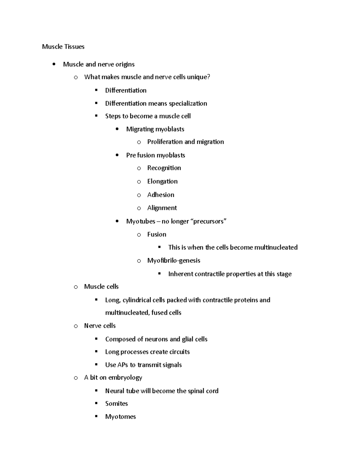 03 Histo Muscles - Lecture notes 3 - Muscle Tissues Muscle and nerve ...