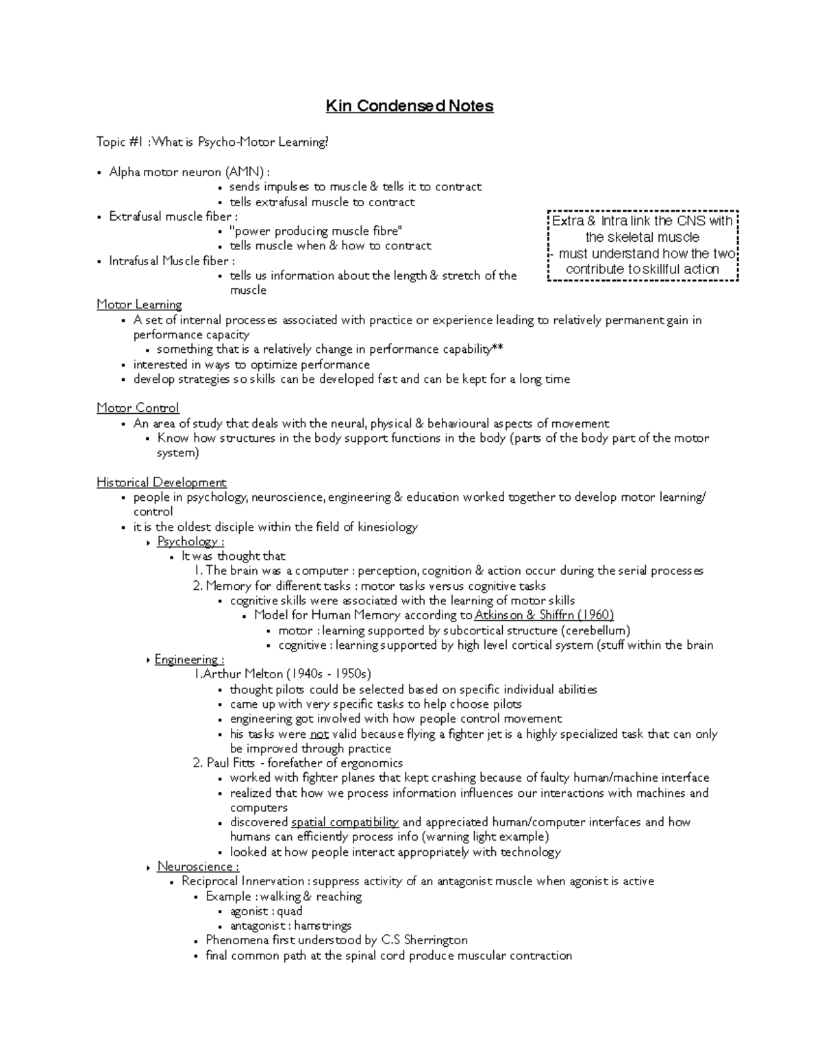 Kin 1080 Test 1 Doc - test 1 study materials - Kin Condensed Notes ...