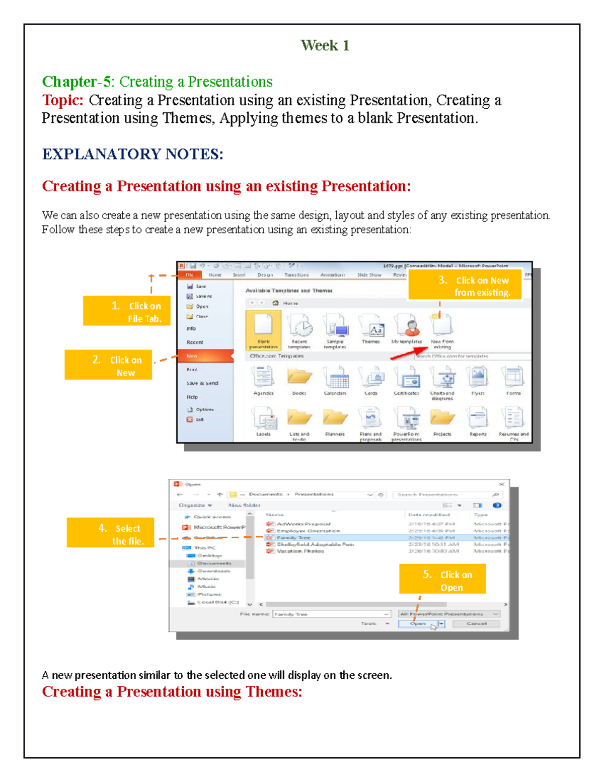 Aug Wk1 Computer 5 Notes - Week 1 Chapter-5 : Creating a Presentations ...