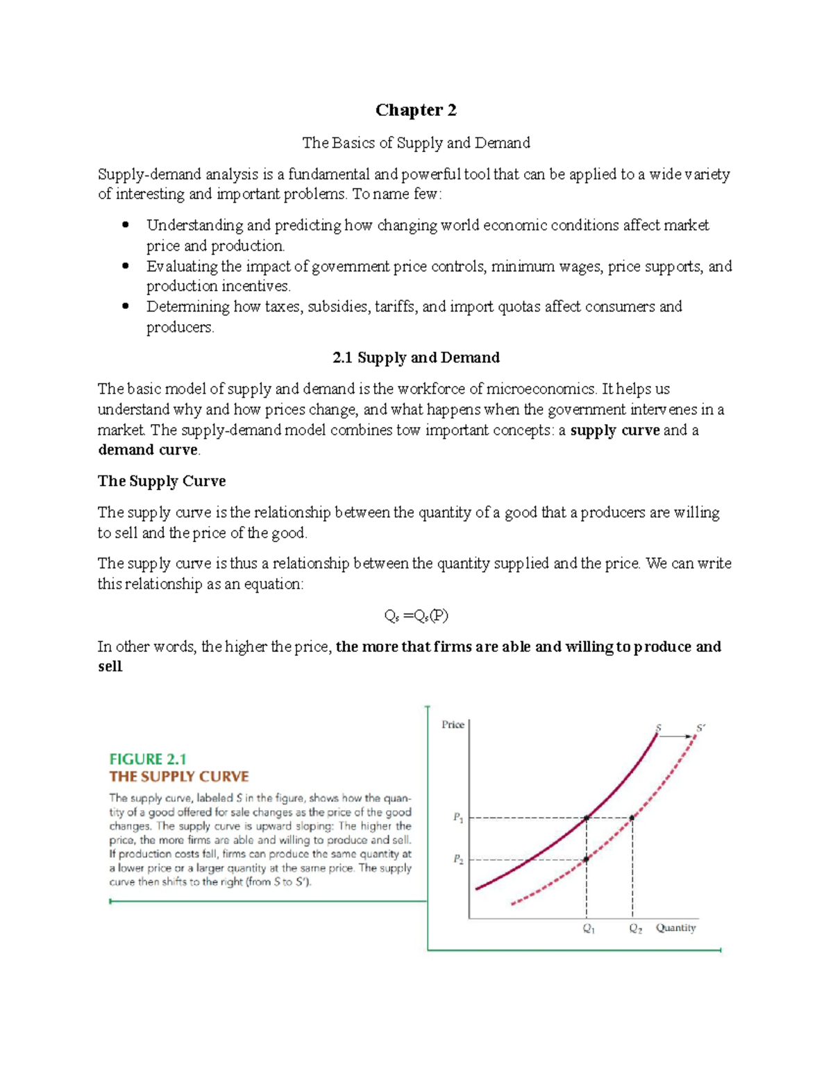 Chapter 2 - Detailed Notes From Book - Chapter 2 The Basics Of Supply ...