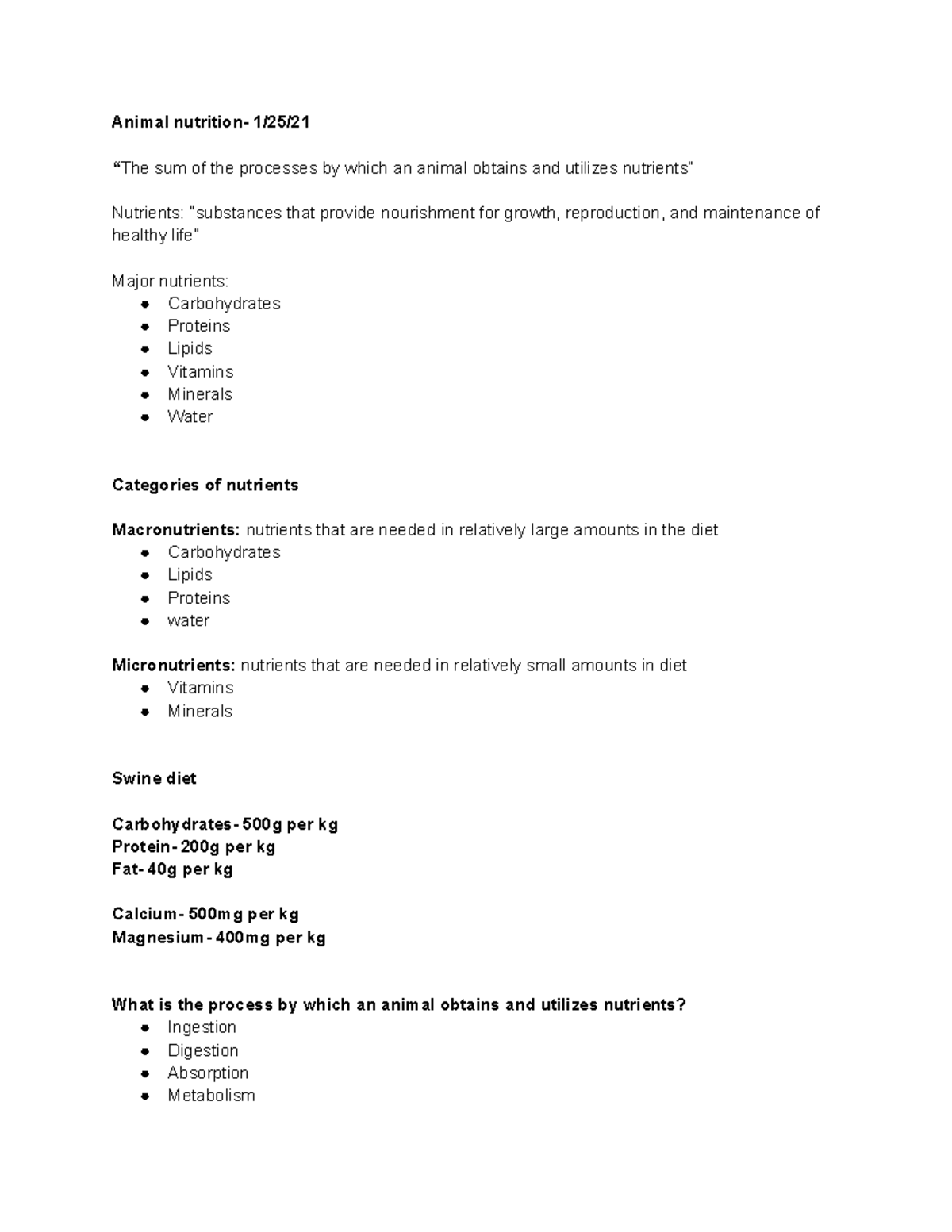 research paper on topics related to animal nutrition