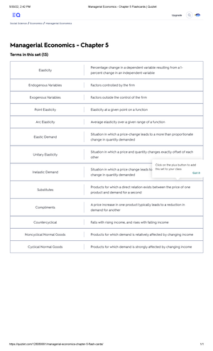 Managerial Economics (Froeb) - Ch 6 Simple Pricing Flashcards Quizlet ...