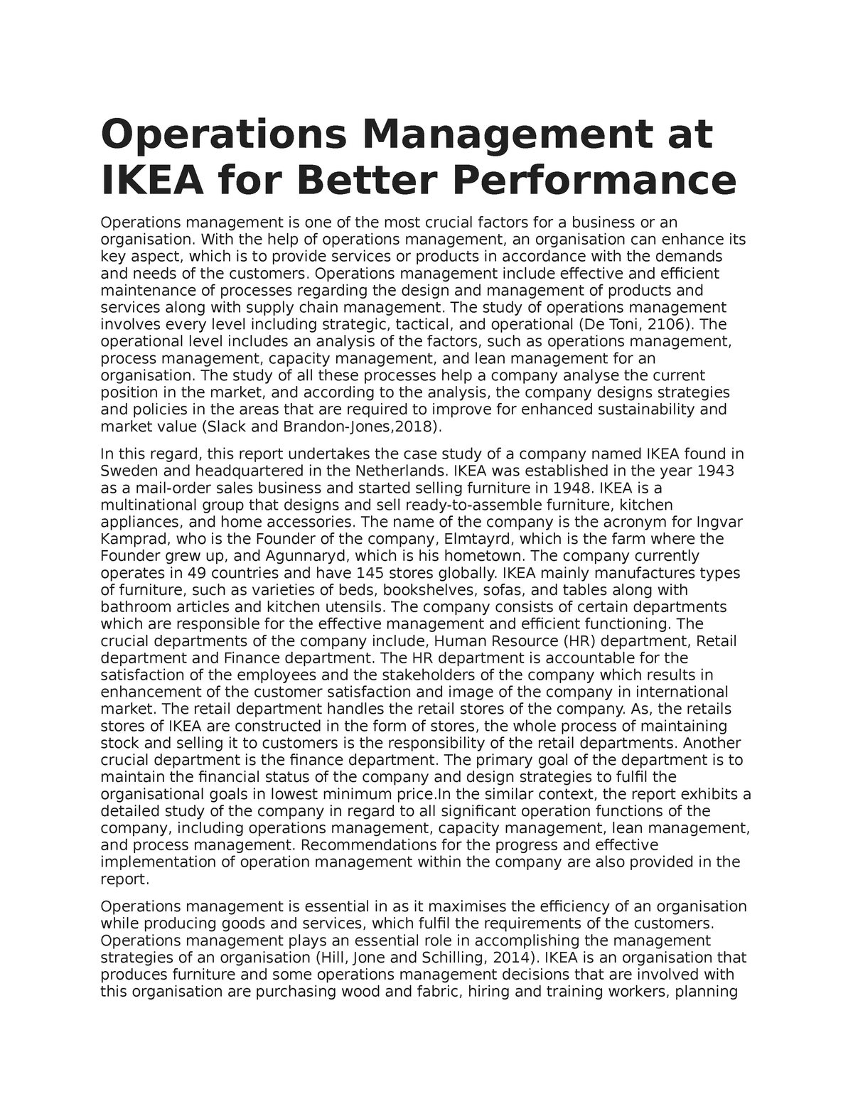 ikea operations management case study