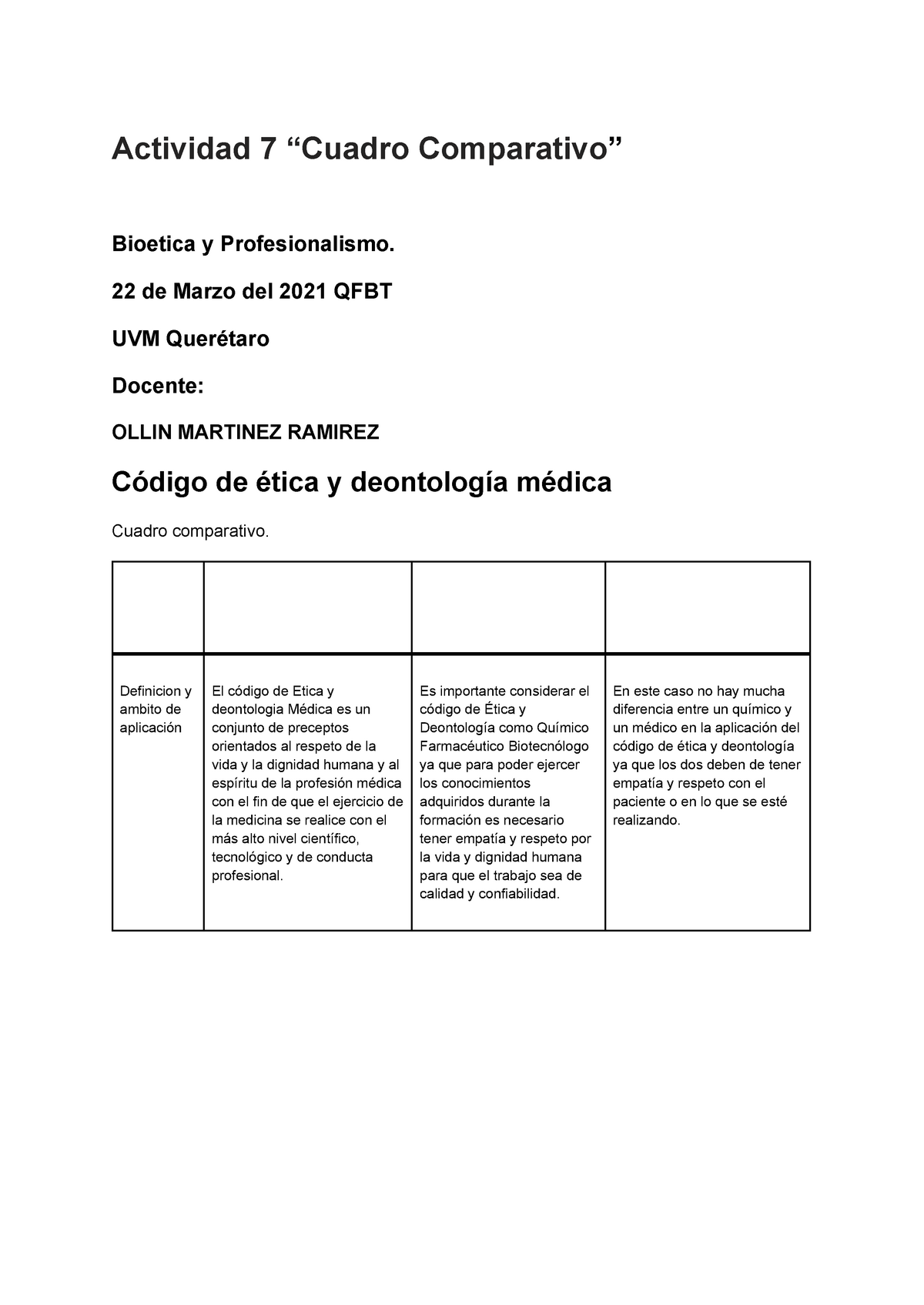 A7 Bioetica Y Profesionalismo Cuadro Comparativo Actividad 7 “cuadro Comparativo” Bioetica Y 5936