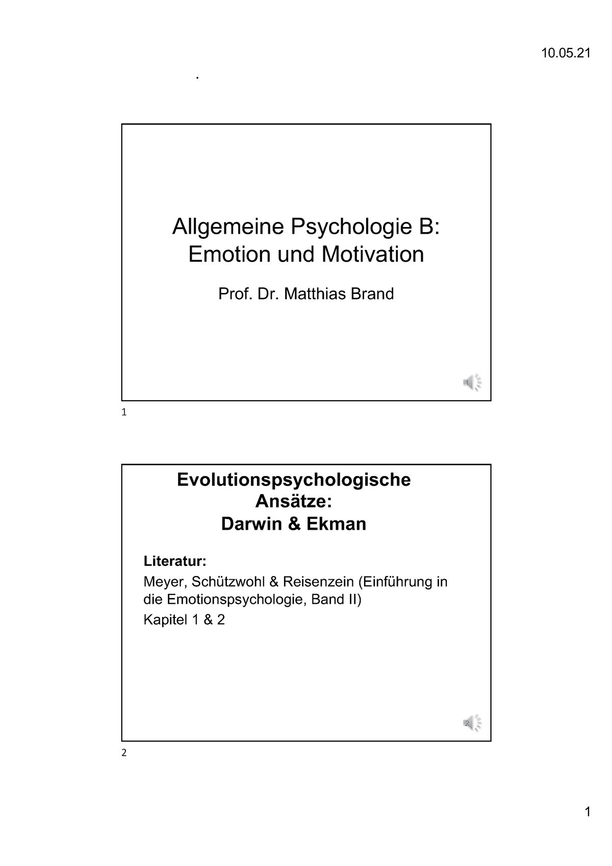 Allgemeine Psychologie B Vorlesung 5 Mitschriften Brand - 1 Allgemeine ...