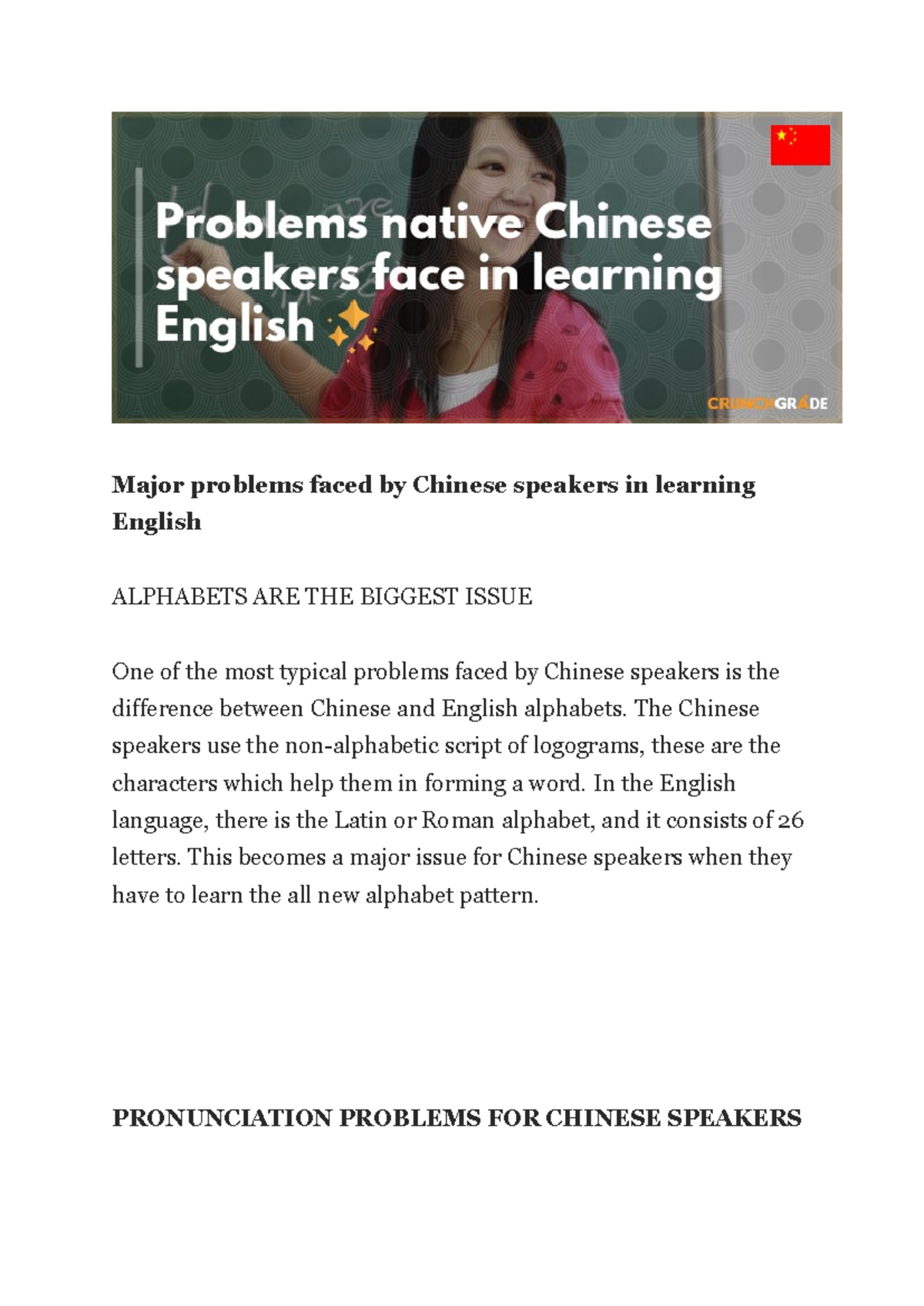 582069532 Problems Chinese Speakers Face in Learning English Language ...