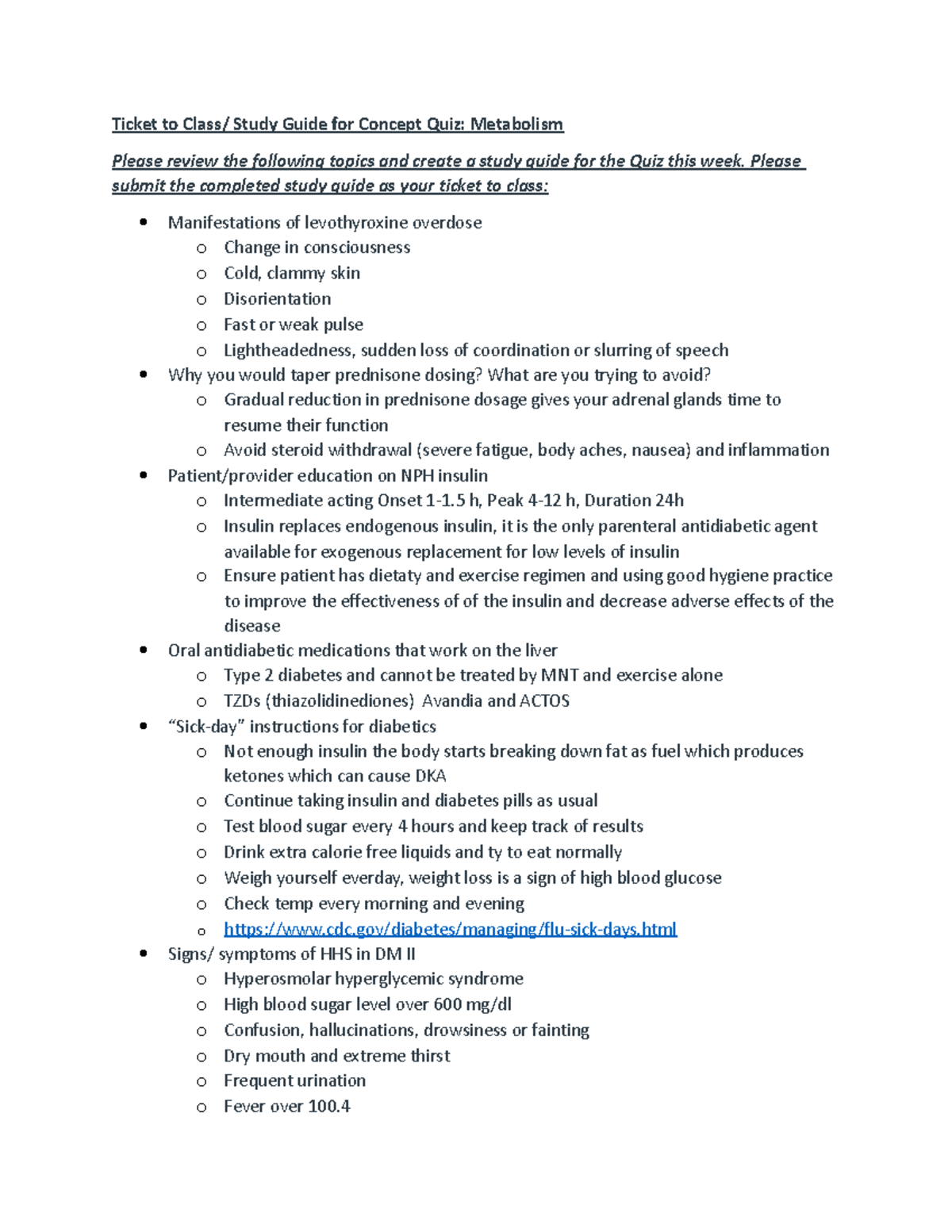 Metabolism Ticket to Class - Ticket to Class/ Study Guide for Concept ...