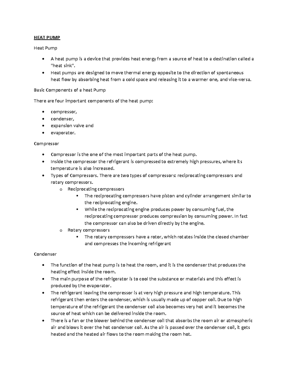 7. HEAT PUMP and Airconditioning System - HEAT PUMP Heat Pump A heat ...