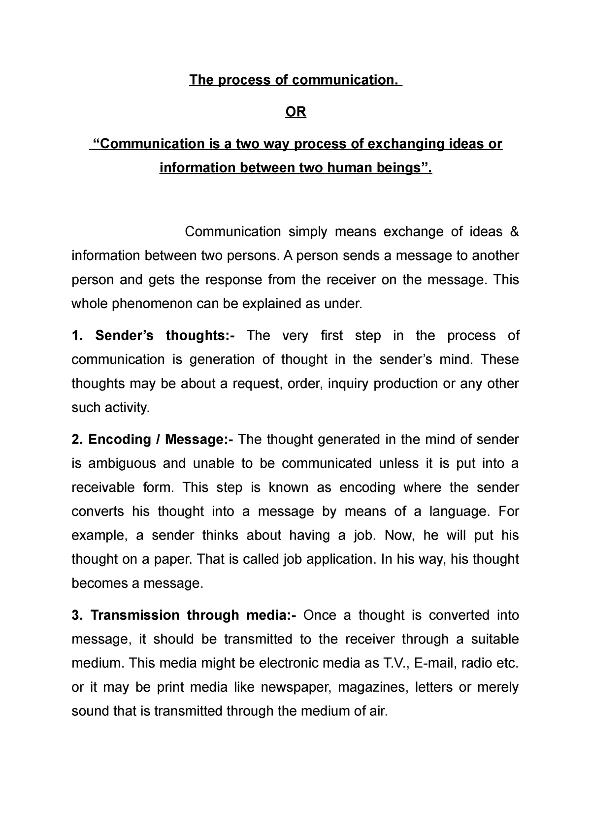 communication is a two way process essay