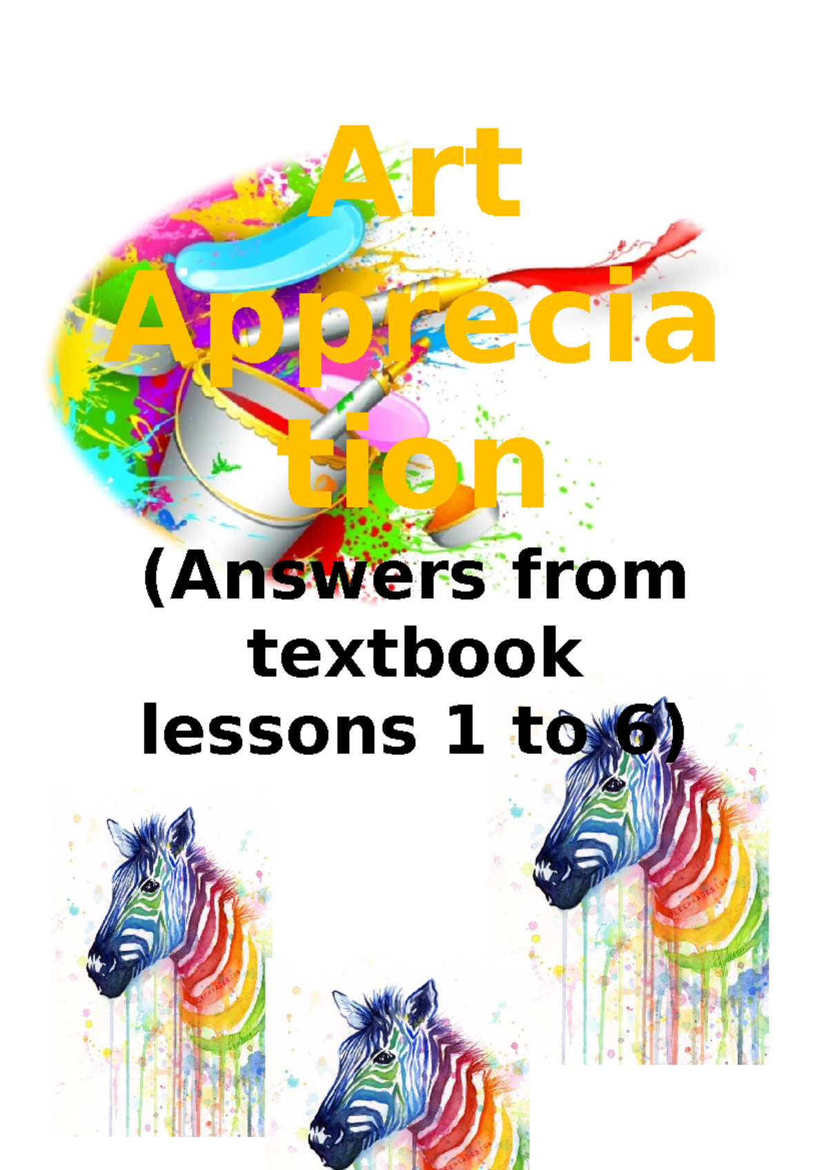 541100773-Art-Appreciation - Art Apprecia tion (Answers from textbook ...