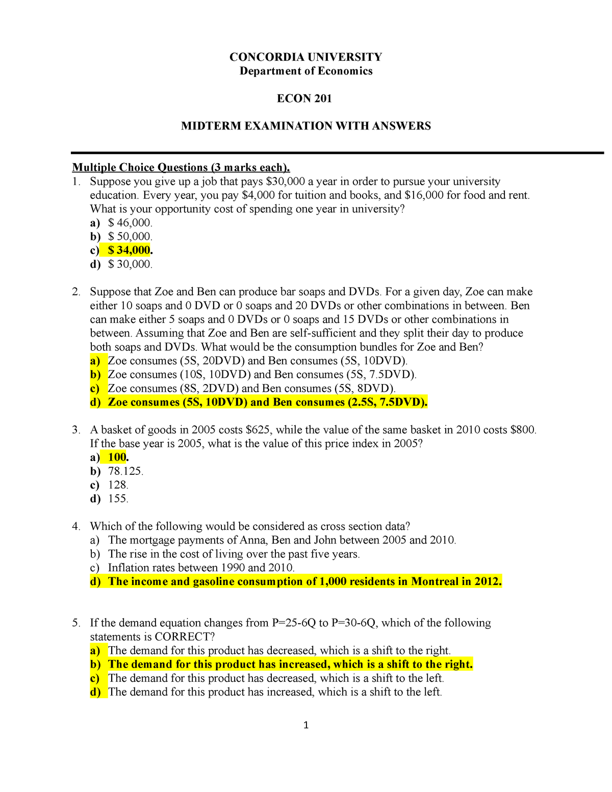 Midterm Exam October 2014, Questions and answers StuDocu