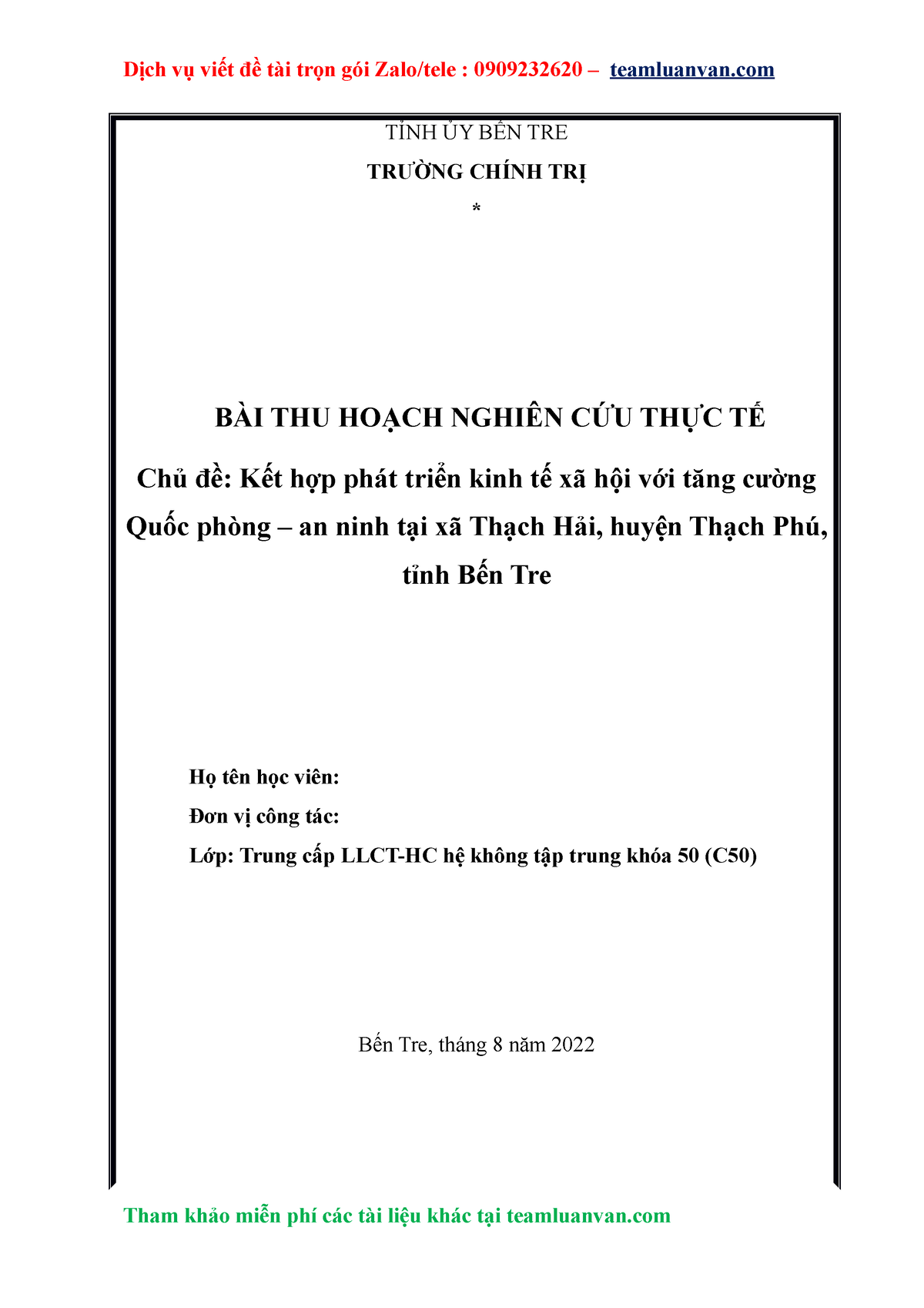 Bài Thu Hoạch Nghiên Cứu Thực Tế Kết Hợp Phát Triển Kinh Tế Xã Hội Với Tăng Cường Quốc Phòng – An - Studocu