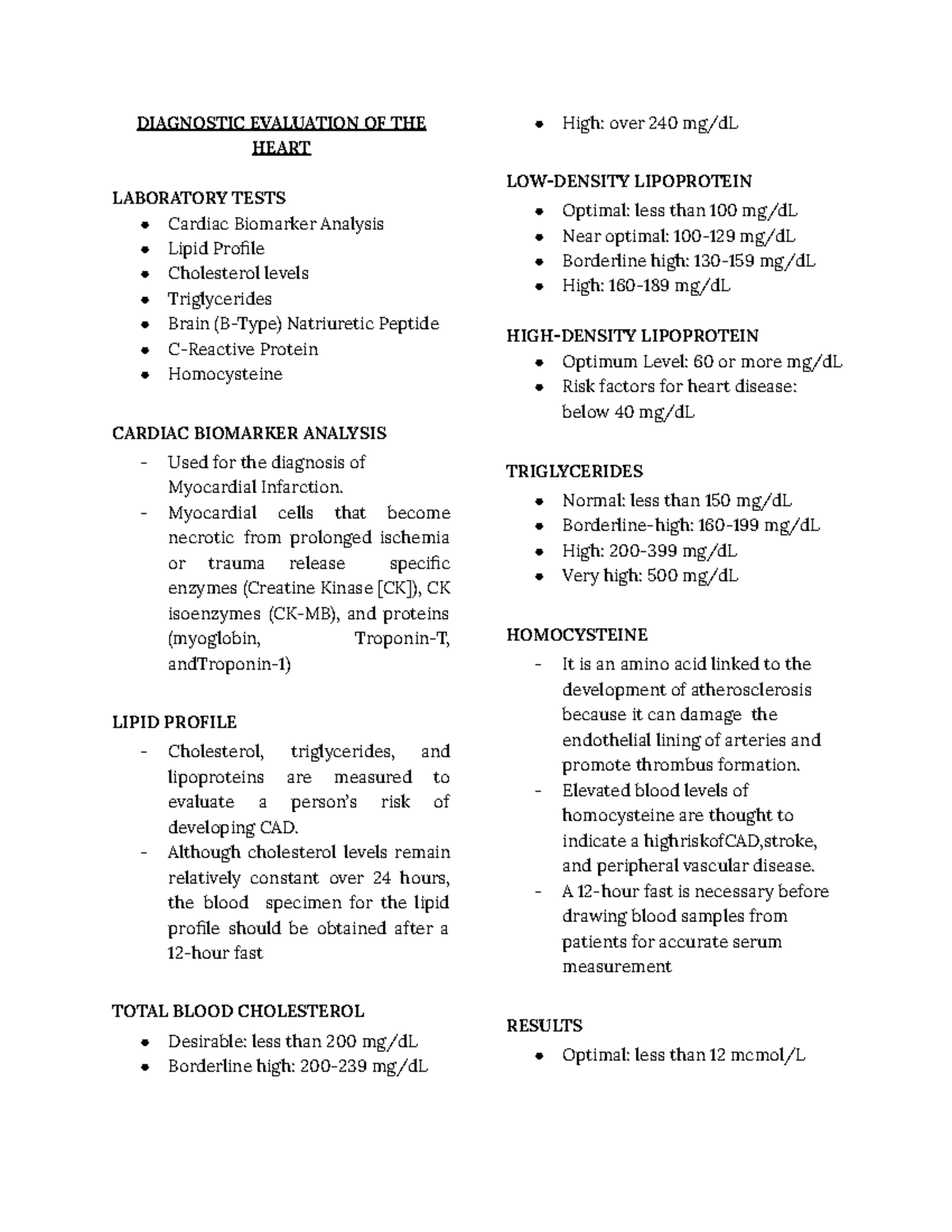 Dx Evaluation of the Heart - DIAGNOSTIC EVALUATION OF THE HEART ...