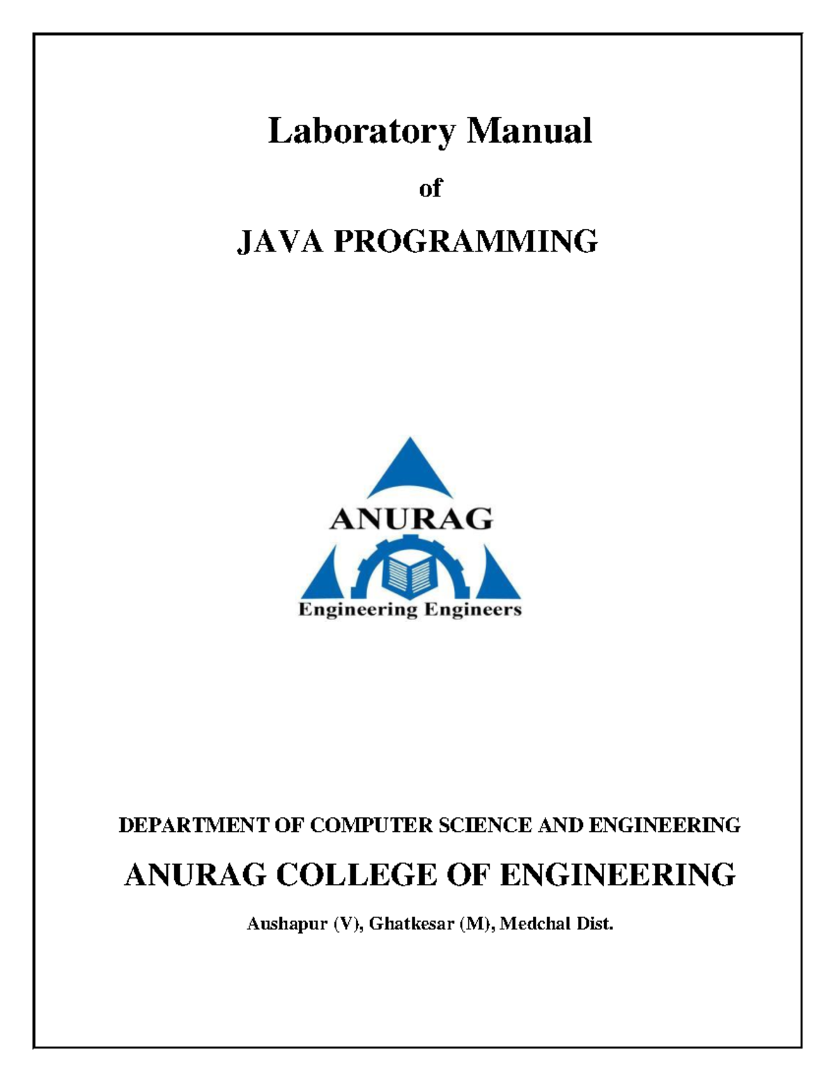 JAVA Programming Master Manual 27 01 15complete 1 1 - Laboratory Manual ...