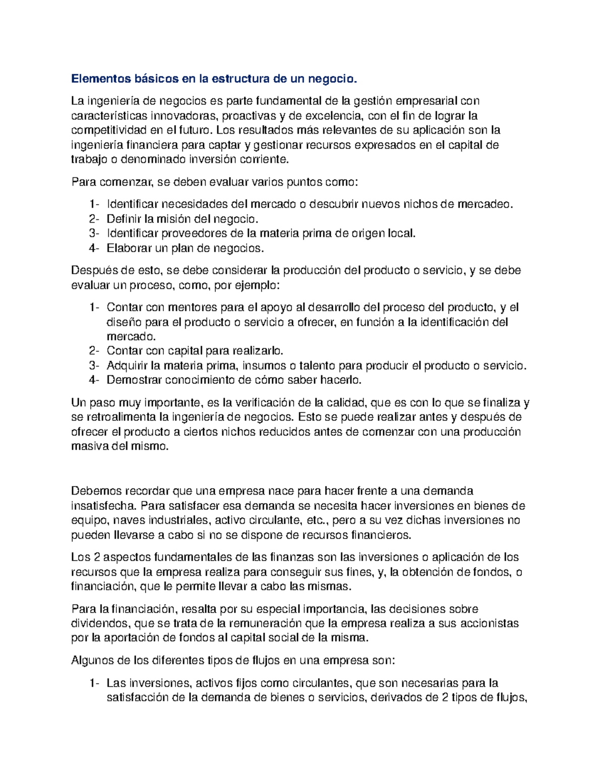 Actividad 1 Reporte - Elementos Básicos En La Estructura De Un Negocio ...