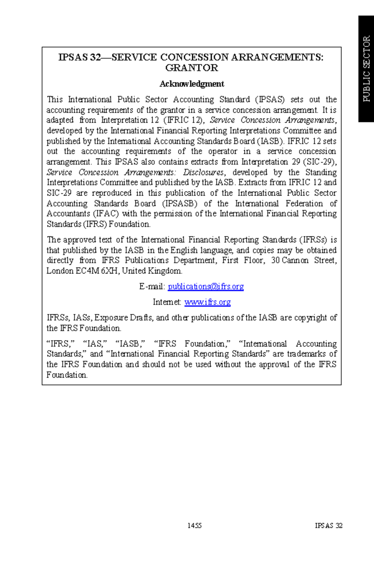 B8 Ipsas 32 - 1455 IPSAS 32 PUBLIC SECTOR IPSAS 32—SERVICE CONCESSION ...