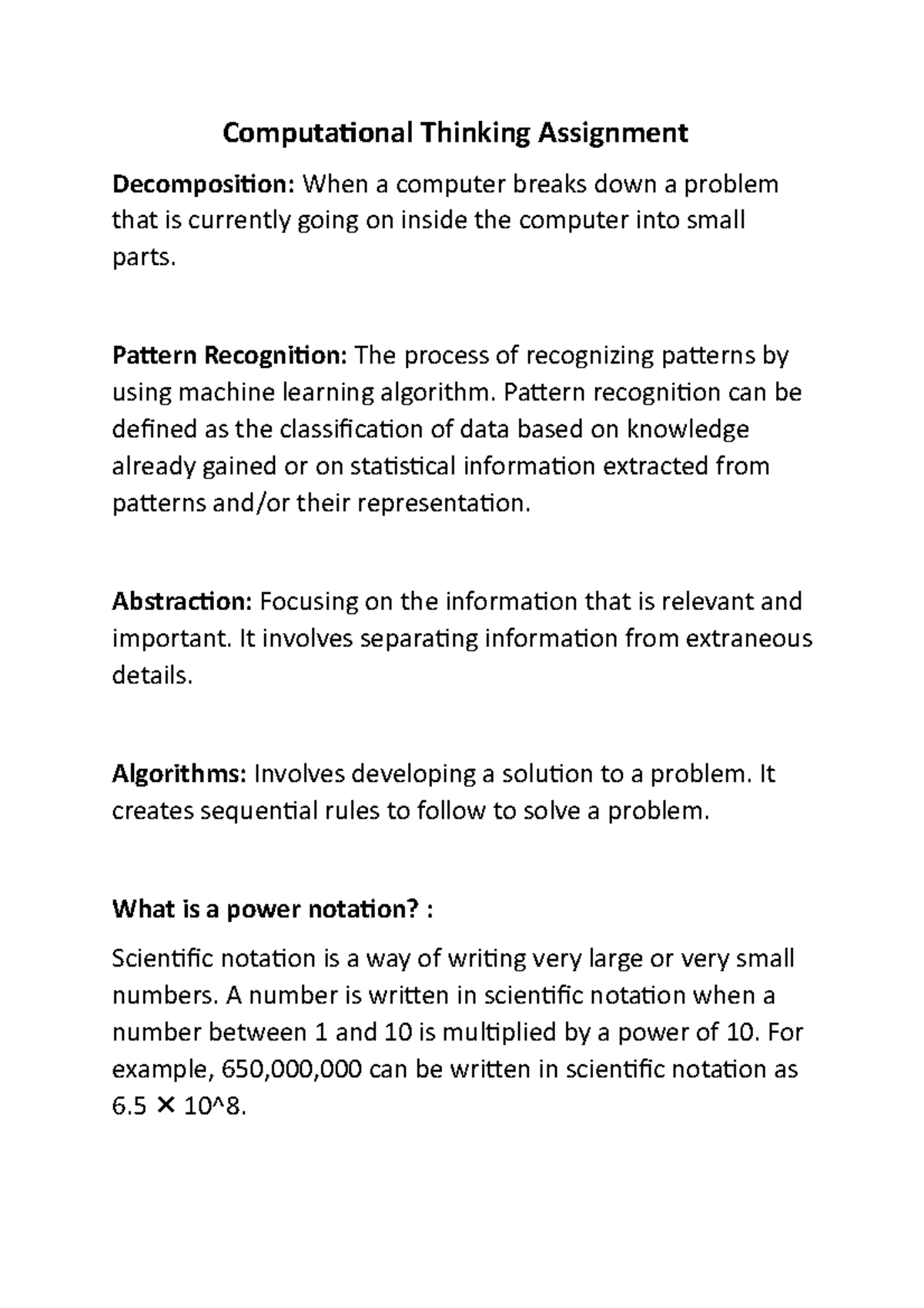 Computational Thinking Assignment - Computational Thinking Assignment ...