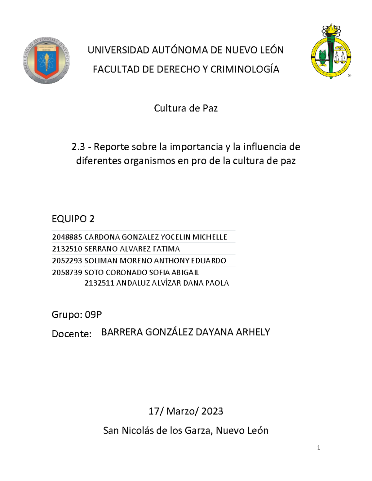 EQ 2 E2 - Evidencia 2 - UNIVERSIDAD AUTÓNOMA DE NUEVO LEÓN FACULTAD DE ...