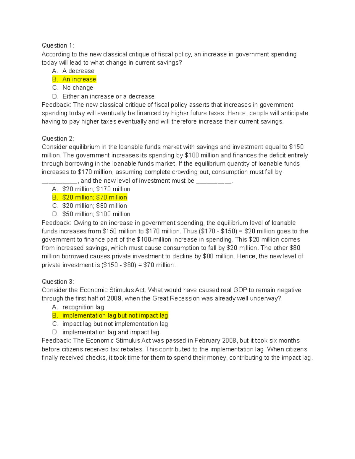 Chap. 29(16) Fiscal Policy According to the new classical critique