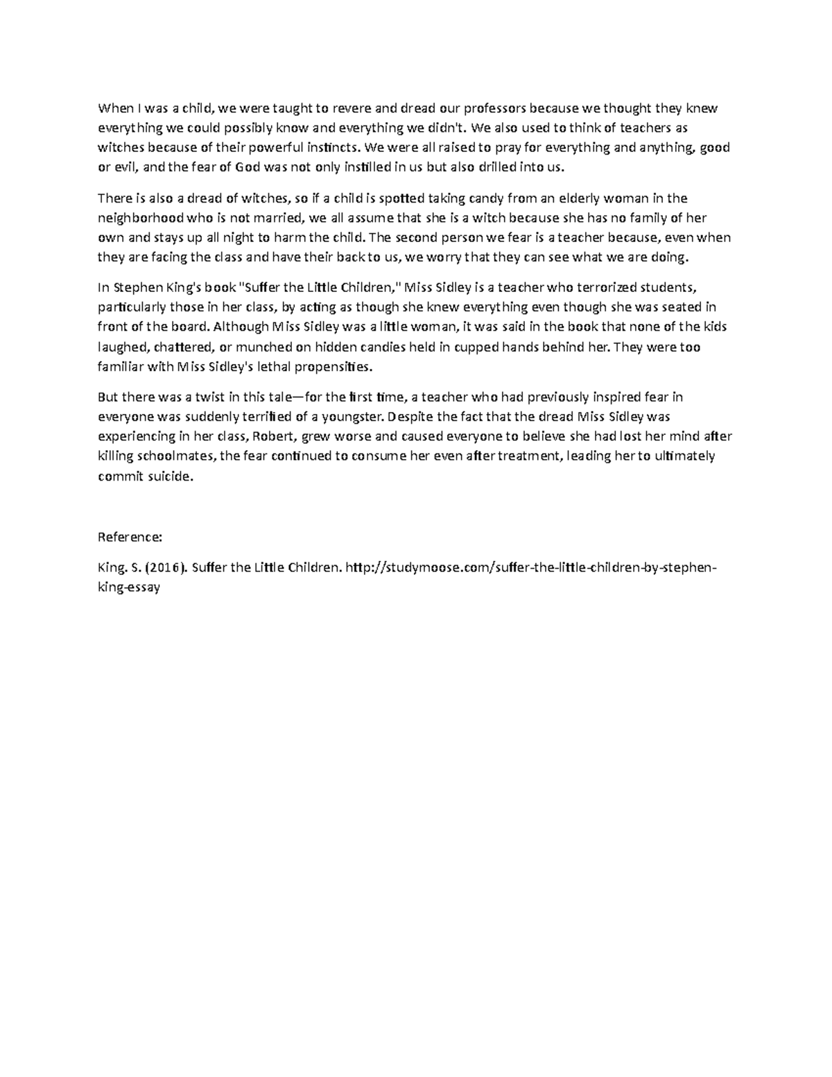 DF-03 - Discussion Post for Week three - ENGL 1405 - When I was a child ...