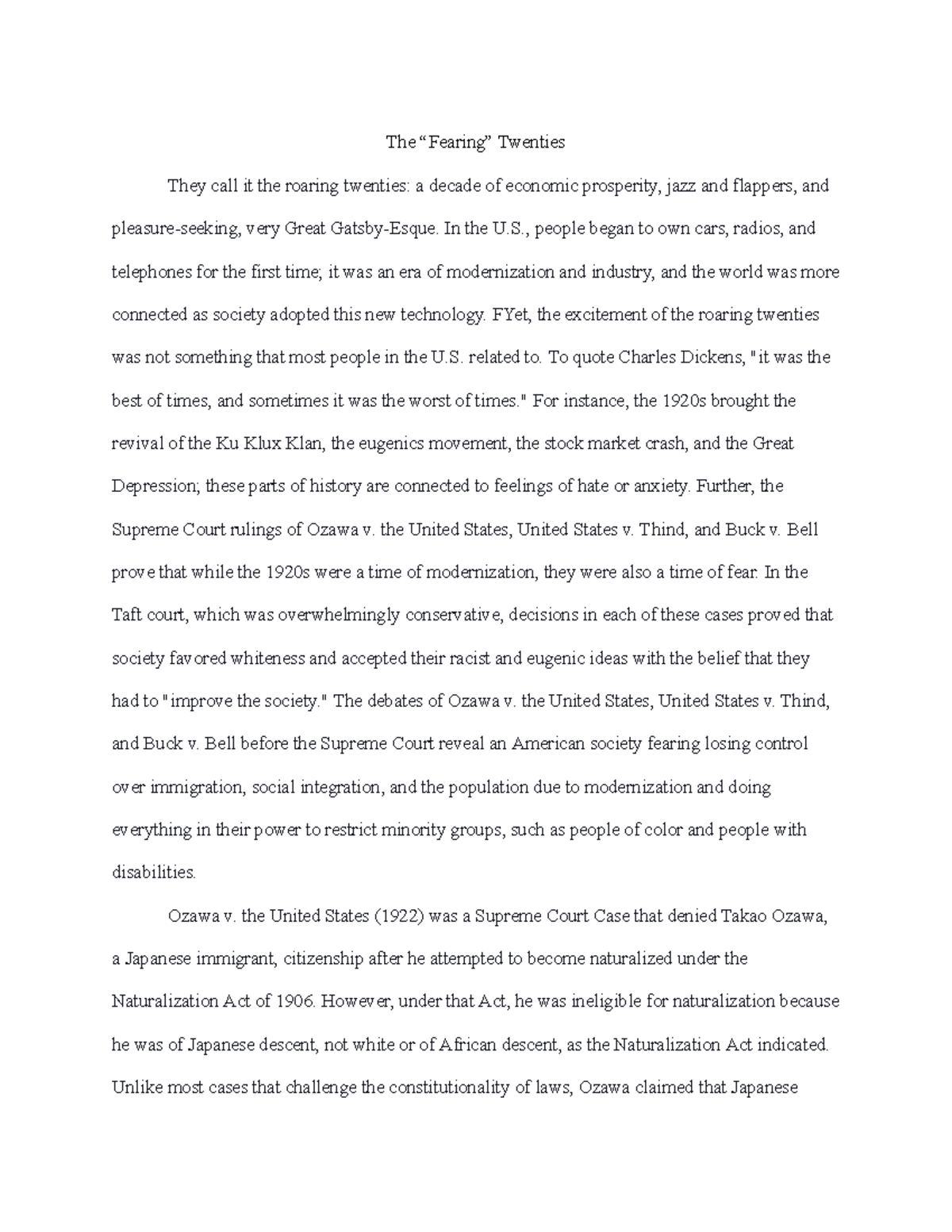 The Fearing Twenties - On the 1920s SC cases - The “Fearing” Twenties ...