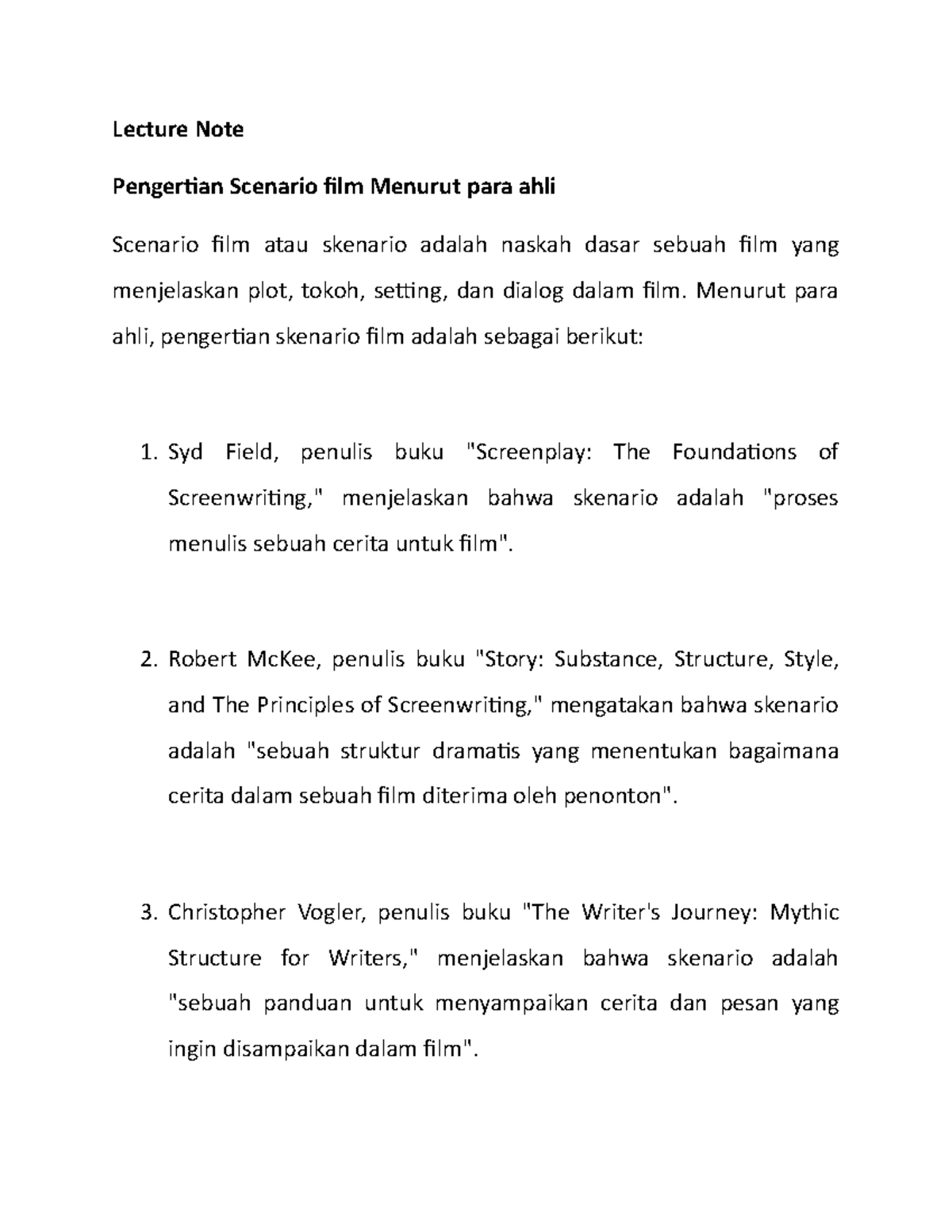 BAB II Landasan Teori 5 - Lecture Note Pengertian Scenario film Menurut ...
