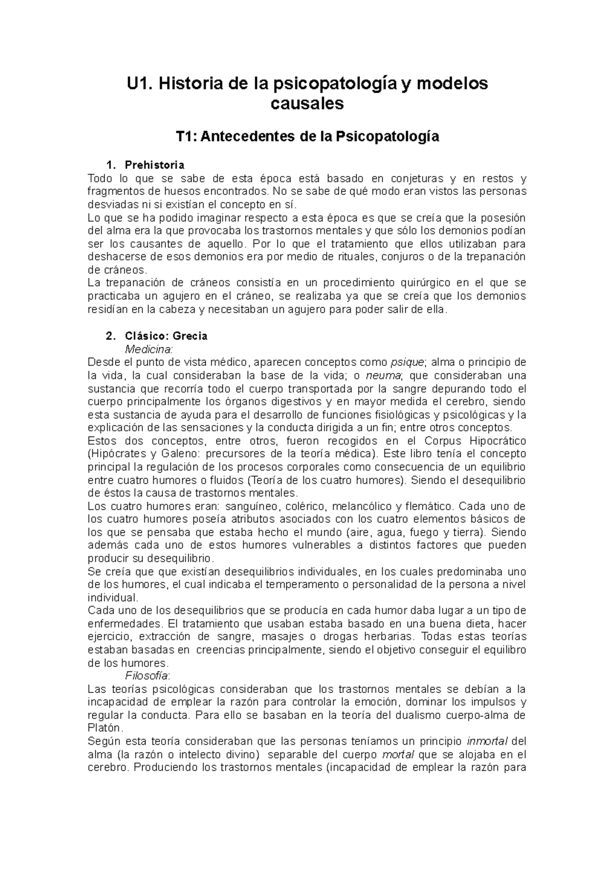 Psicopato 1-5 - apuntes del tema 1-5 - U1. Historia de la ...