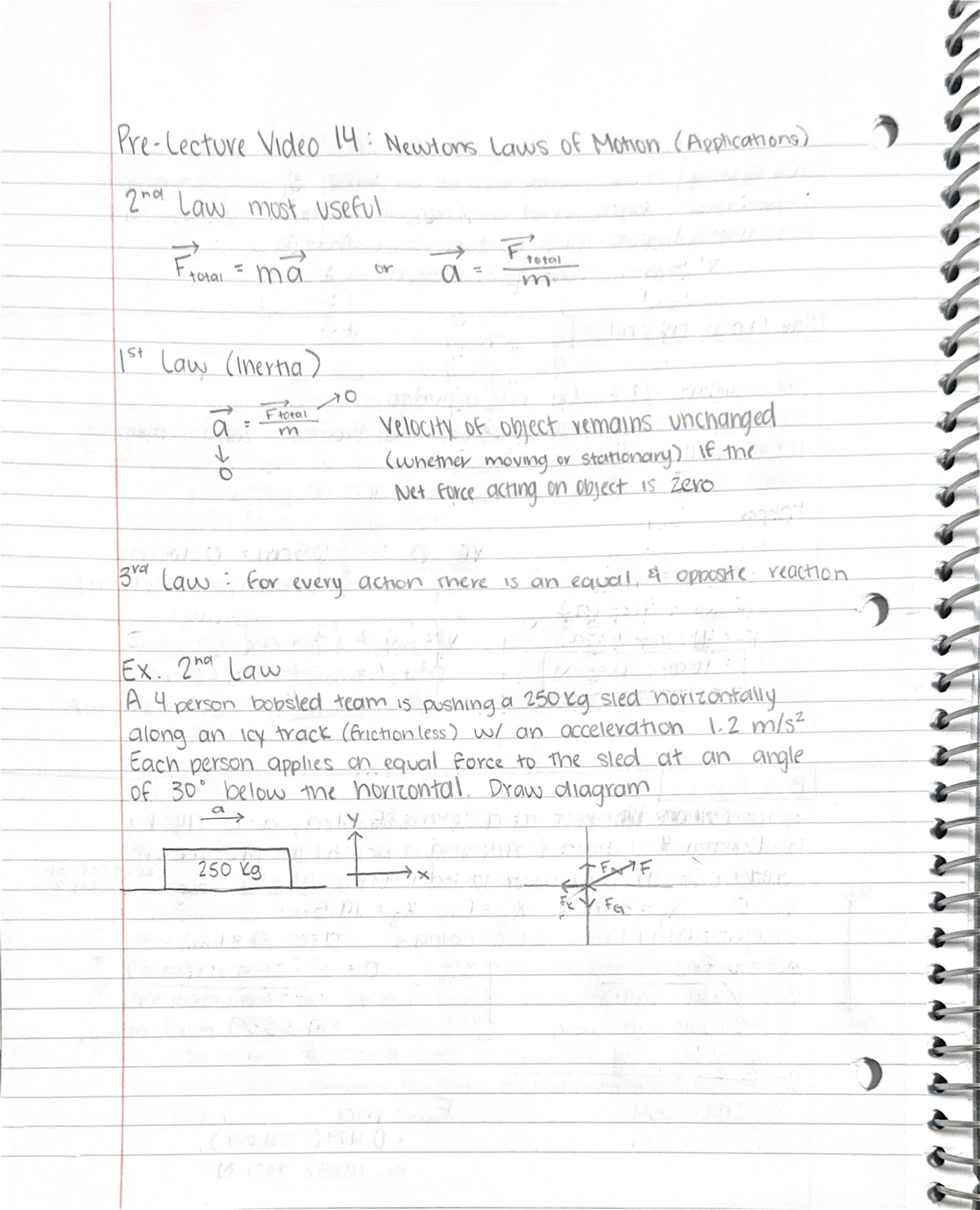 Pre Lecture Notes 14 ( Newtons Laws of Motion) - PHYS 1251 - Studocu