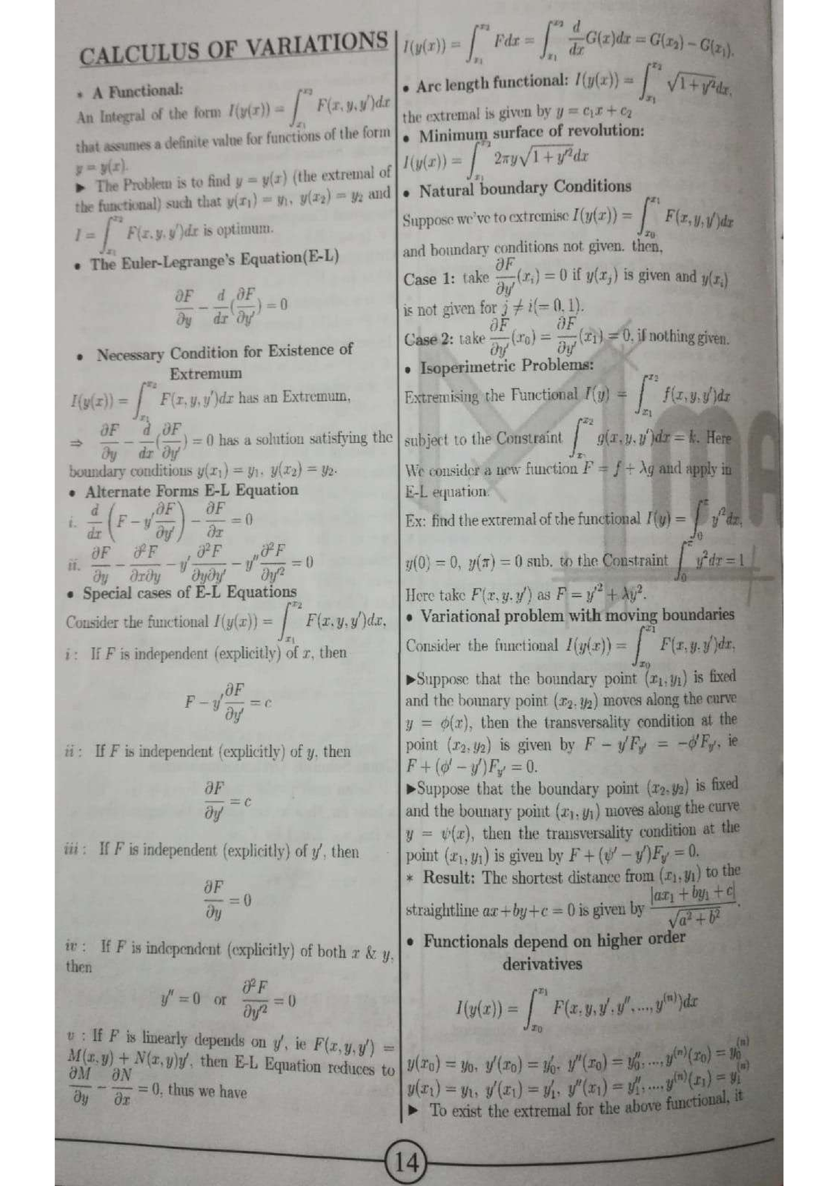 Calculus of variation Notes - Msc. Maths - Studocu