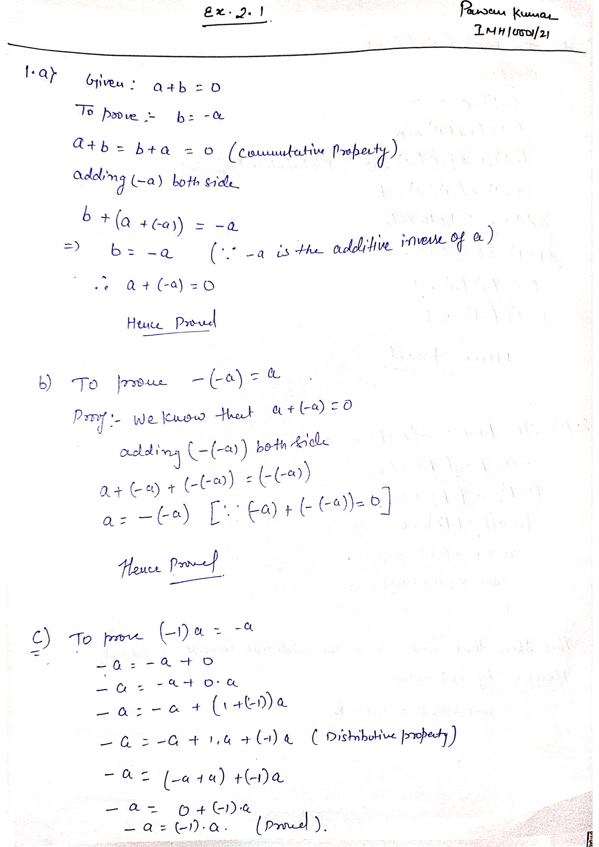 RA.2 real analysis solution exercise 2.1 - Internet of Things - Studocu