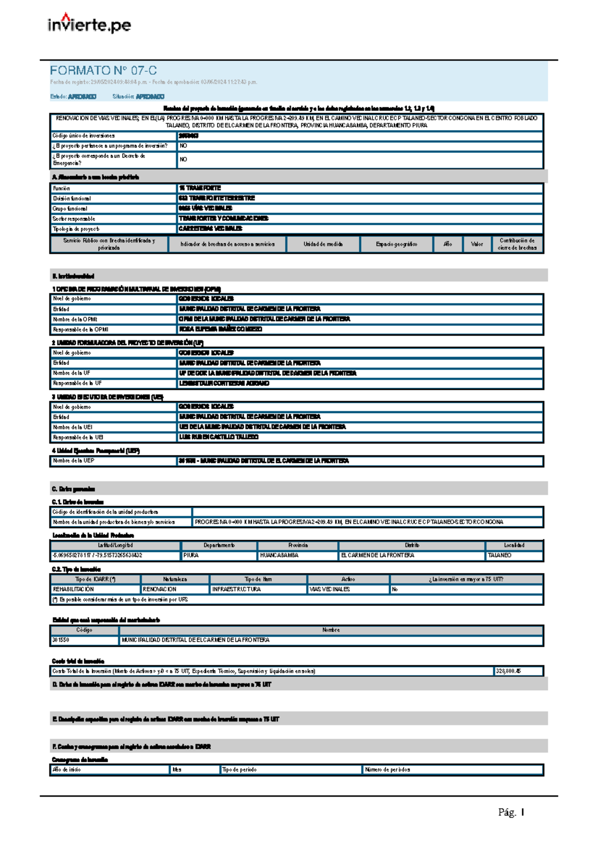 7C Congona - clases - Nombre del proyecto de inversión (generada en ...