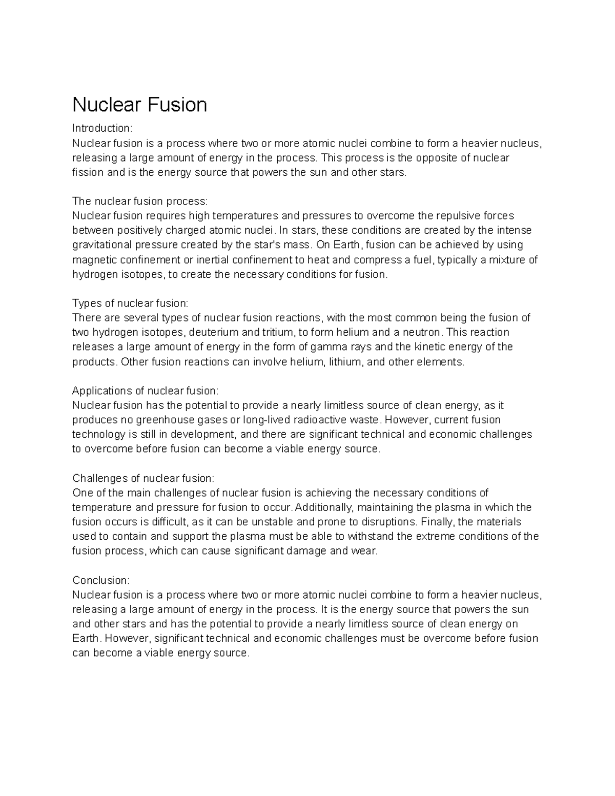 General Physics Iii (phy-2040) Lecture 18 - Nuclear Fusion - Nuclear 