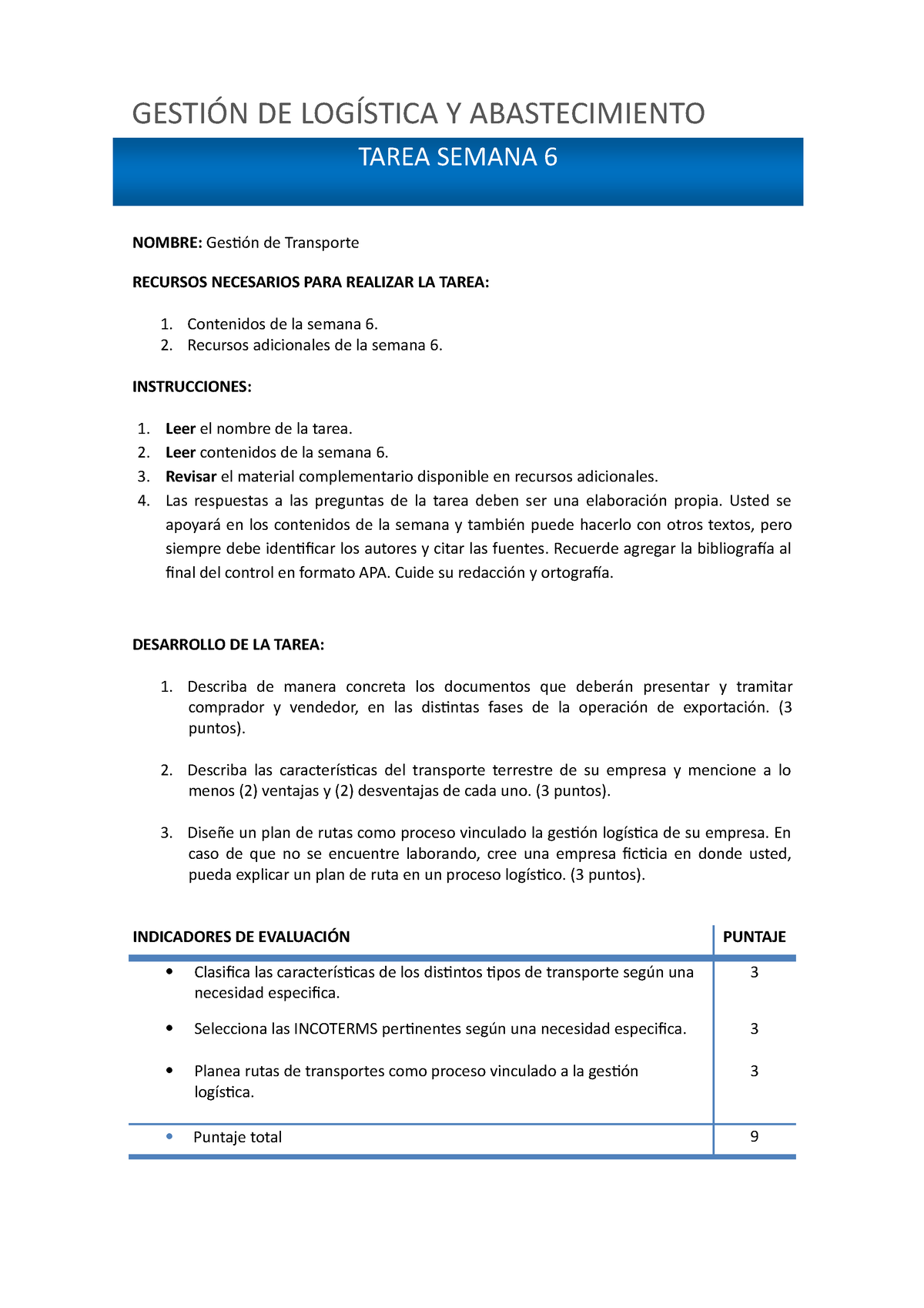 06 Gestión De Logística Y Abastecimiento Tarea 3 - TAREA SEMANA 6 ...