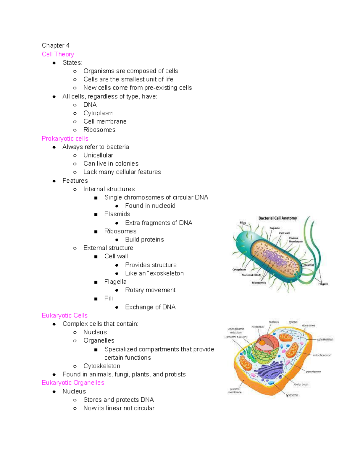 Chapter 4 Cell Theory - Bismarck State - Chapter 4 Cell Theory States ...