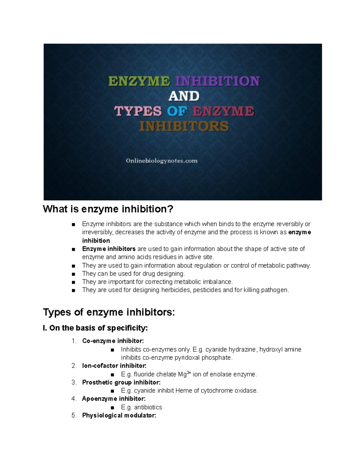 What Is Enzyme Inhibition - Enzyme Inhibitors Are Used To Gain ...