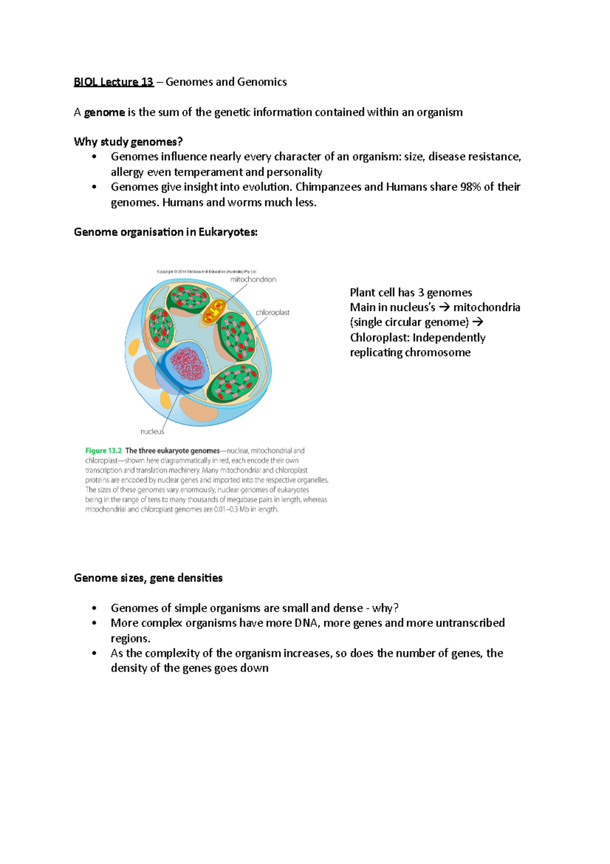 BIOL Lecture 13 - BIOL Lecture 13 – Genomes And Genomics A Genome Is ...