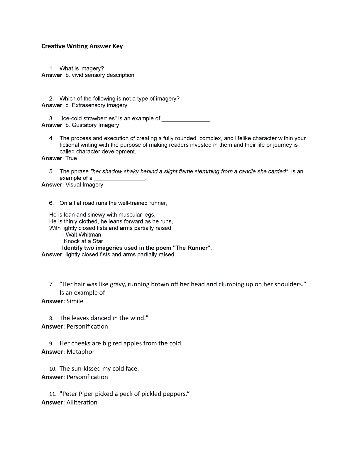 Creative Writing Answer Key Creative Writing Answer Key Studocu