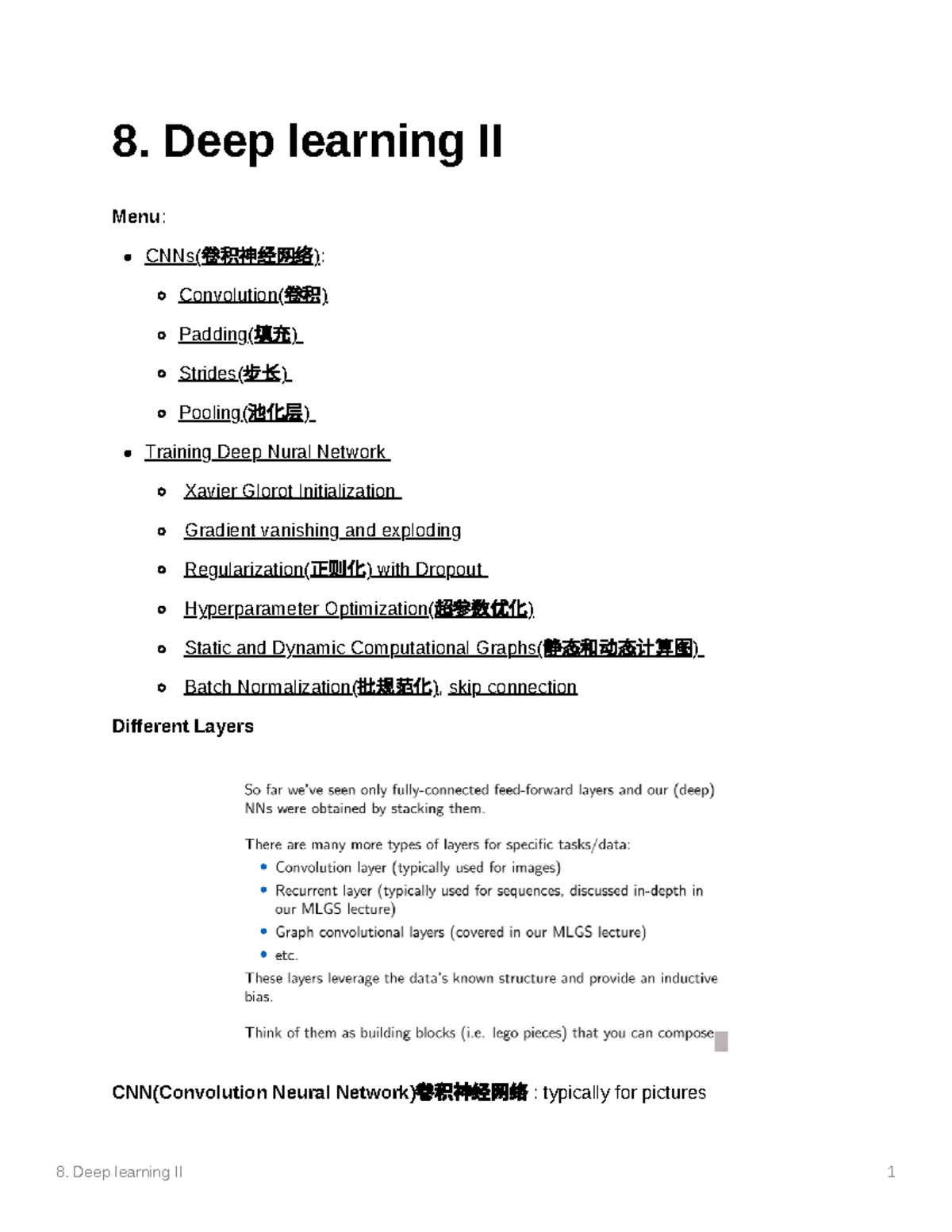 Machine leanrning - deep learning II note - 8. Deep learning II Menu ...