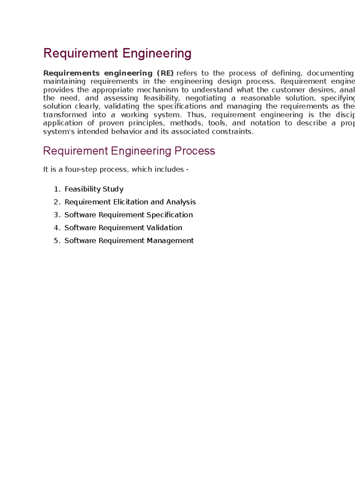 Requirement Engineering - Requirement Engineering Requirements ...