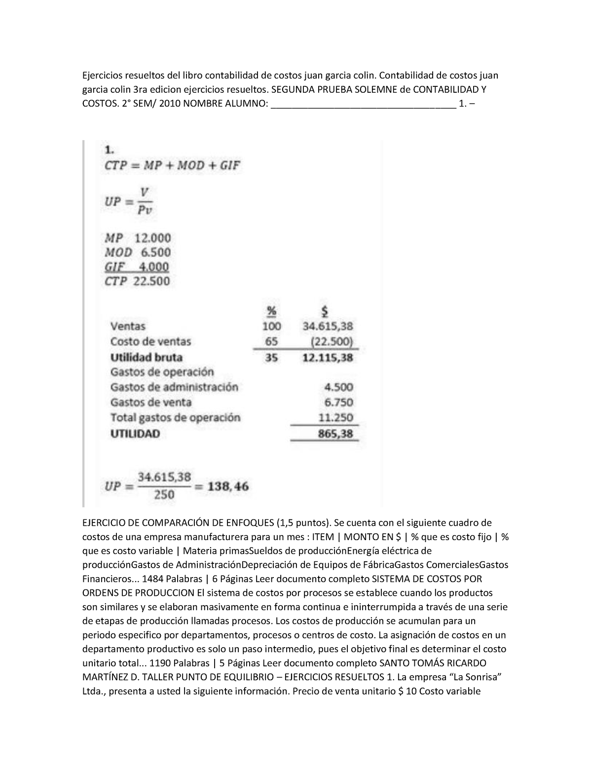 Contabilidad De Costos Contabilidad De Costos Juan Garcia Colin 3ra Edicion Ejercicios 3782