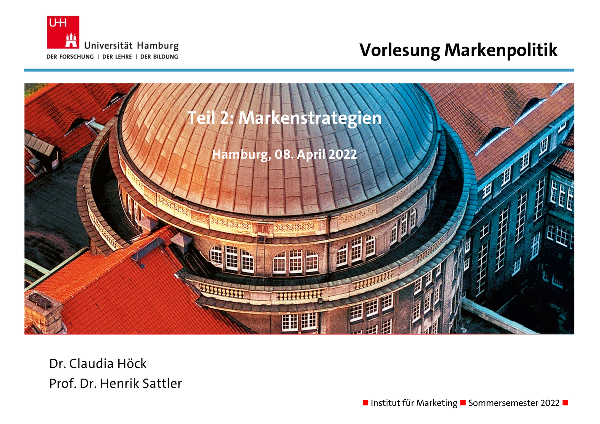 VL Marke So Se22 Teil 2 Markenstrategie - N Institut Für Marketing N ...